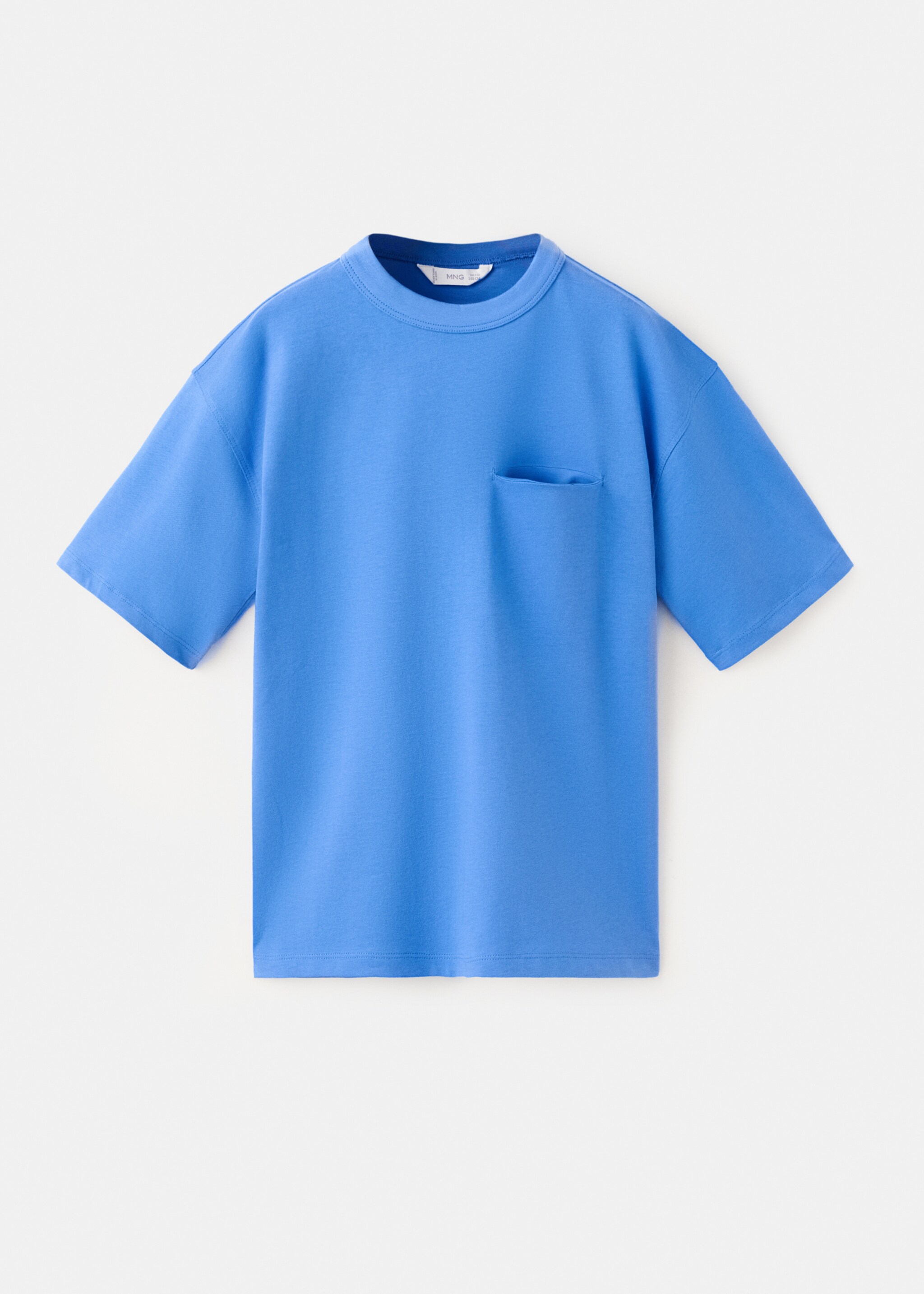 T-shirt coton détail poche - Article sans modèle, Bleu. Ref: 27033292-00.