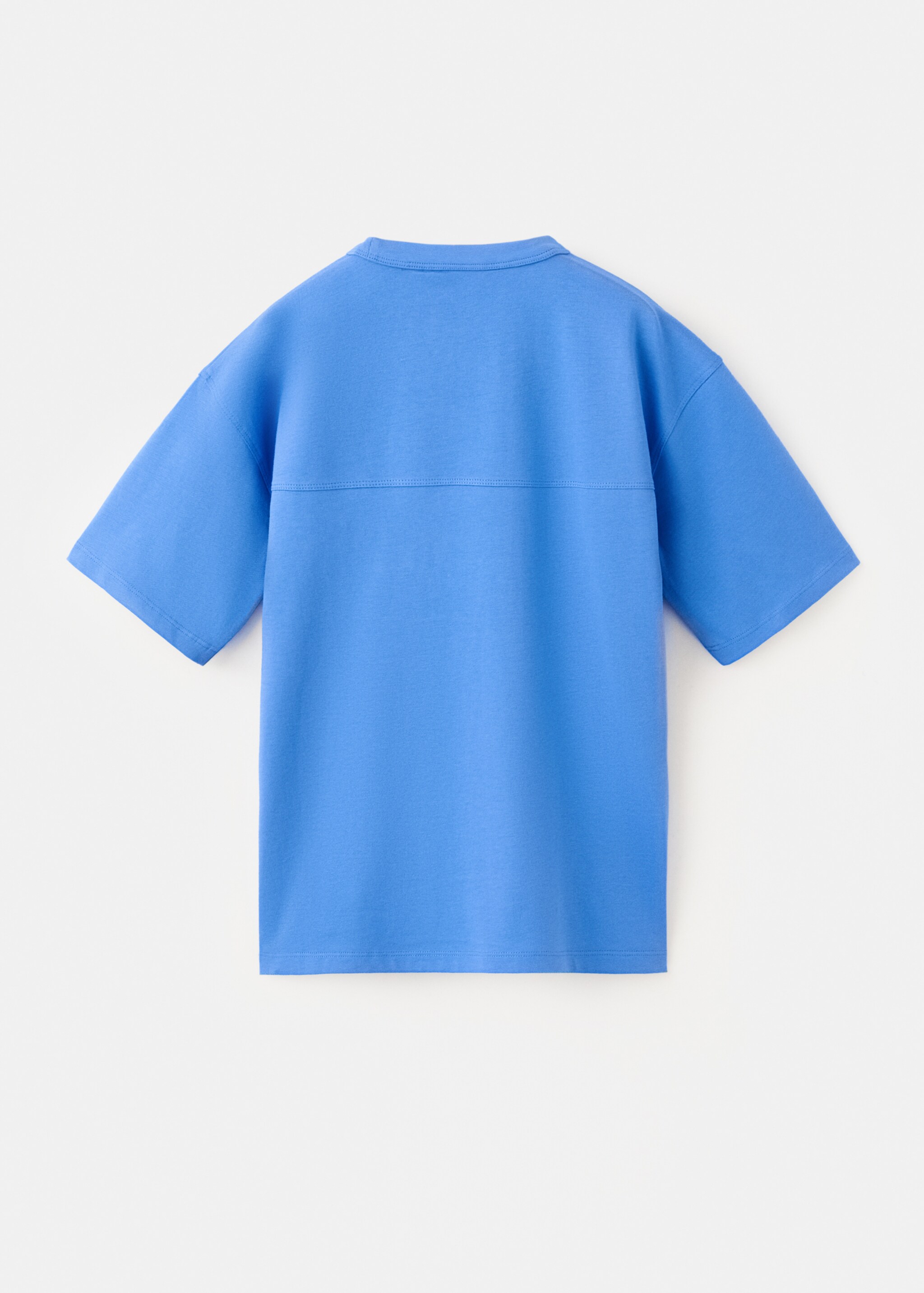 T-shirt coton détail poche - Verso de l’article, Bleu. Ref: 27033292-00.