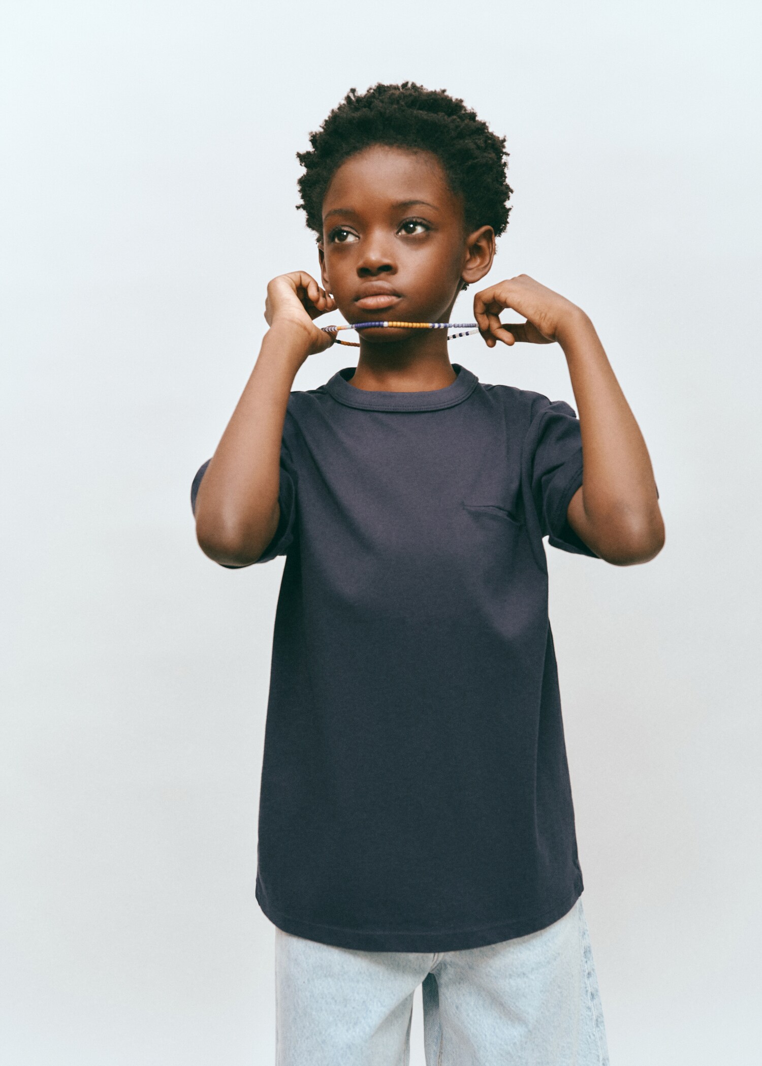 Cotton T-shirt with pocket detail - Medium plane