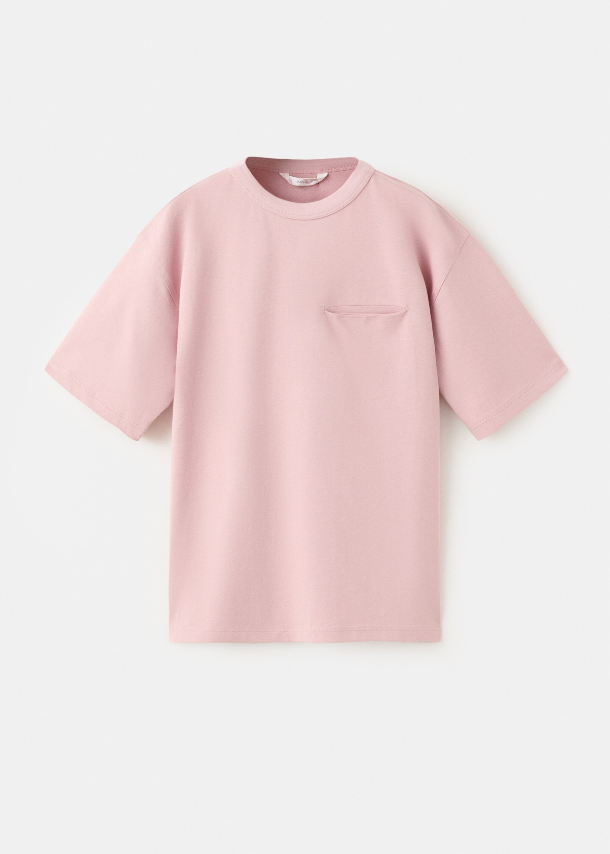 Cotton T-shirt with pocket detail - Article without model, Pink. Ref: 27033292-00.