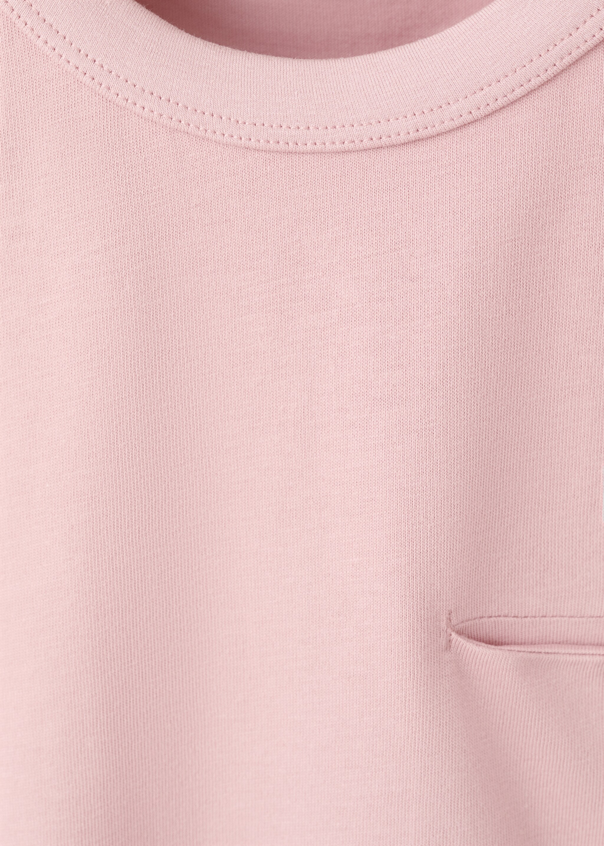 Cotton T-shirt with pocket detail - Details of the article 8, Pink. Ref: 27033292-00.