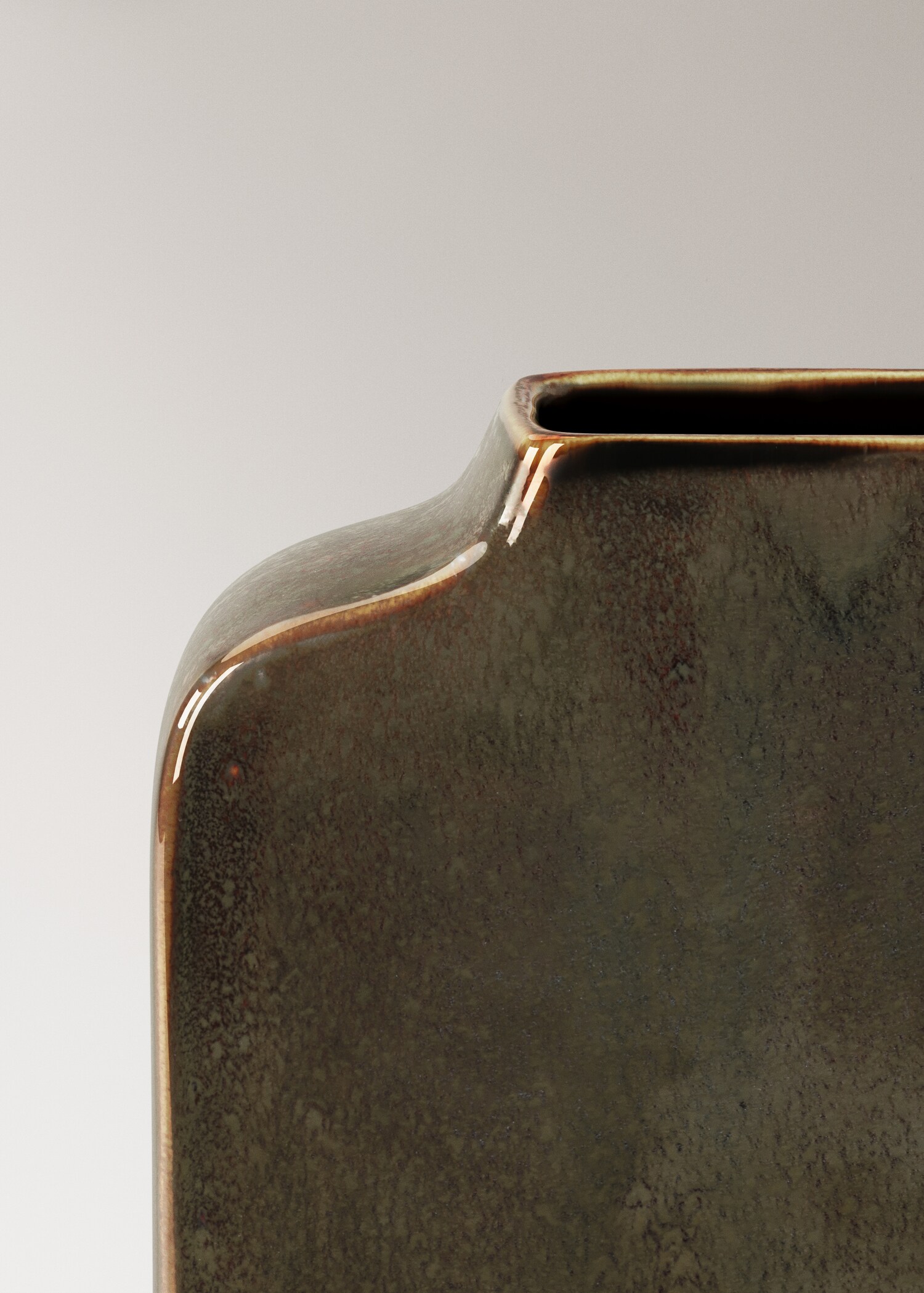 Tall reactive glaze stoneware vase - Details of the article 1