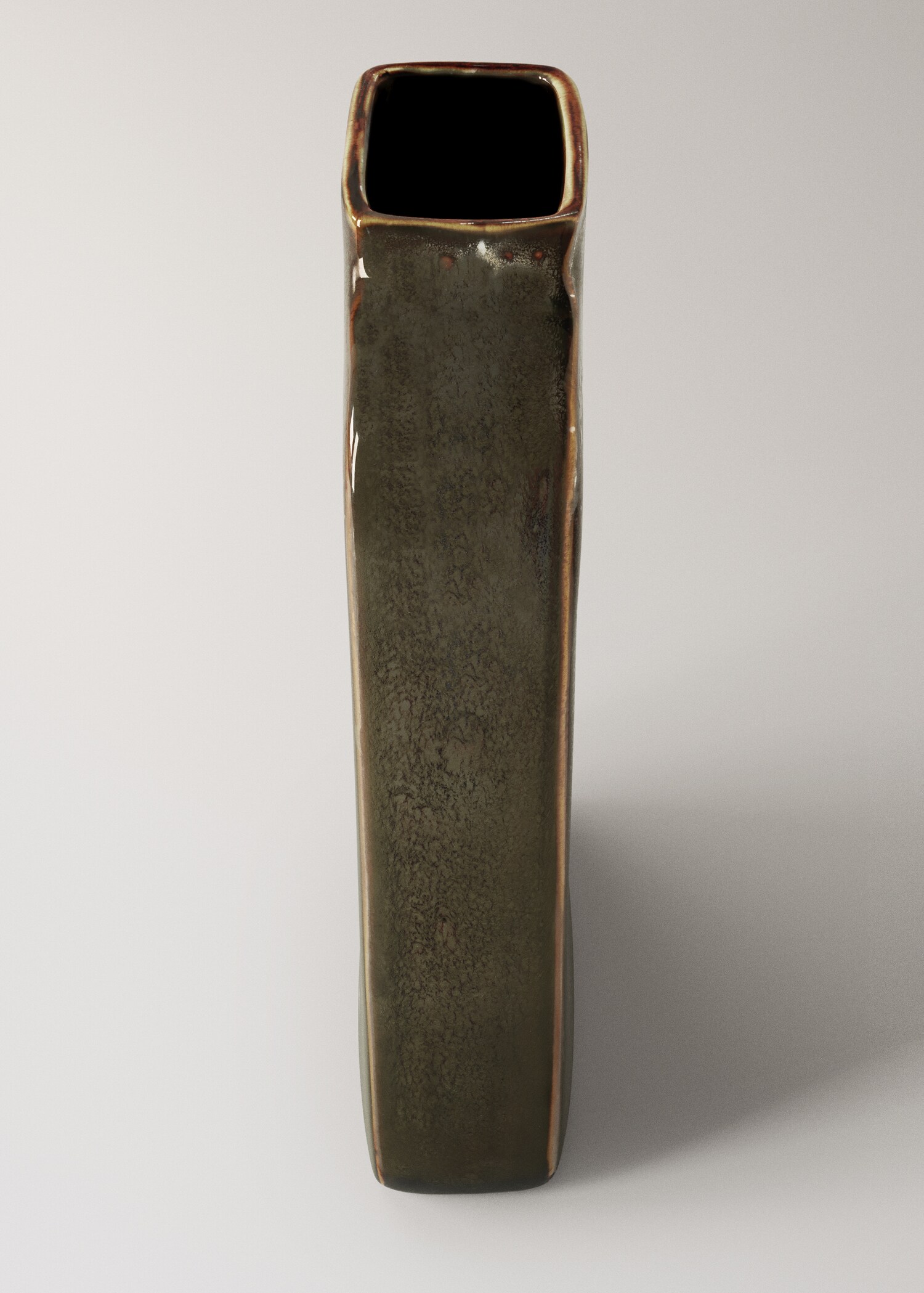 Tall reactive glaze stoneware vase - Details of the article 3