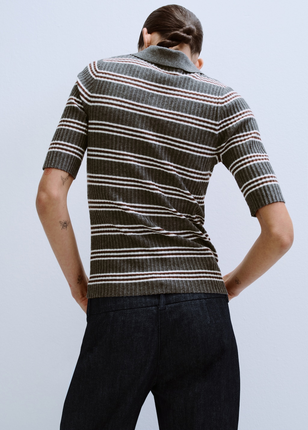 Striped ribbed-knit sweater - image 3