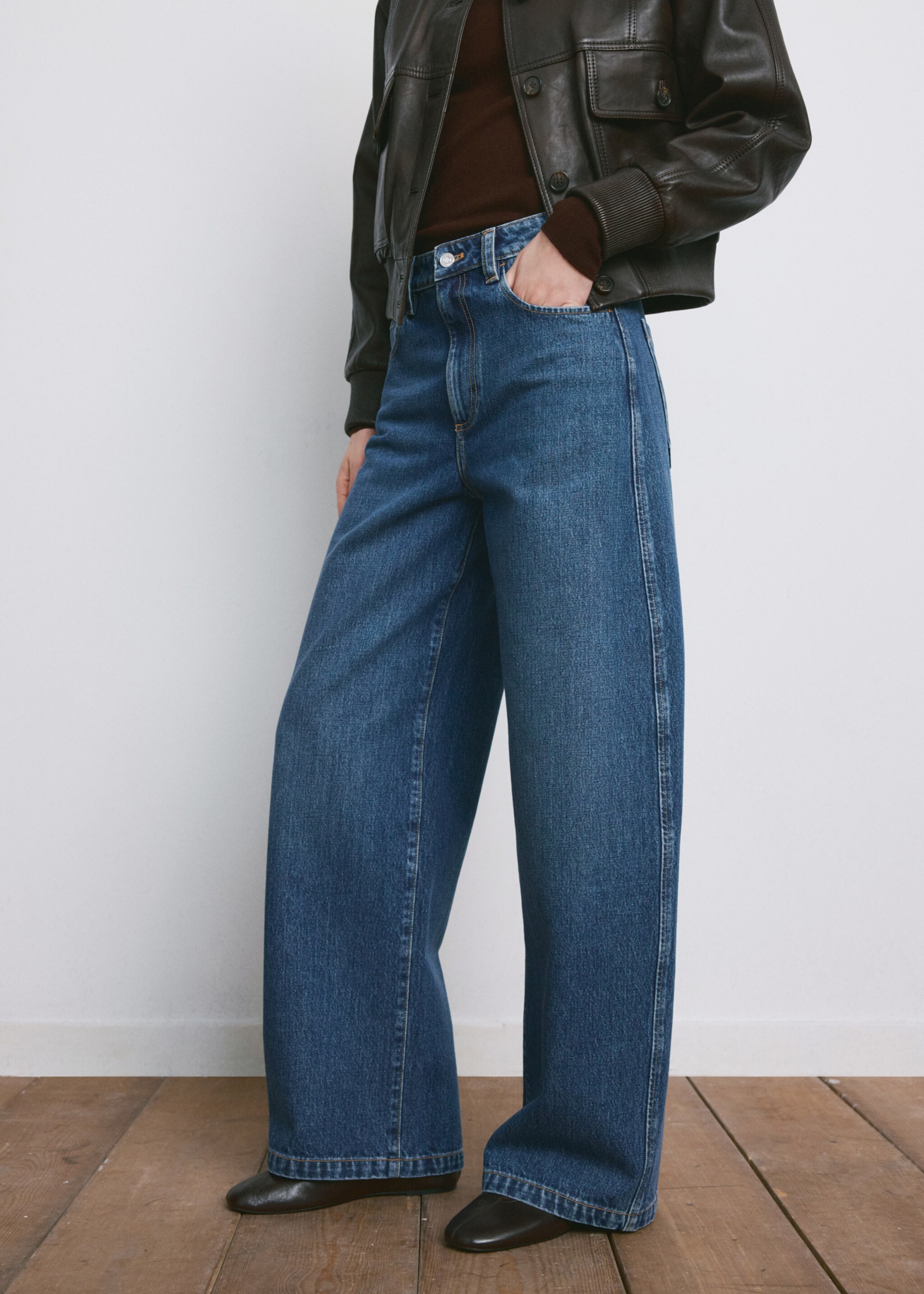 Mid-rise balloon jeans - Medium plane, Dark Blue. Ref: 27033299-00.