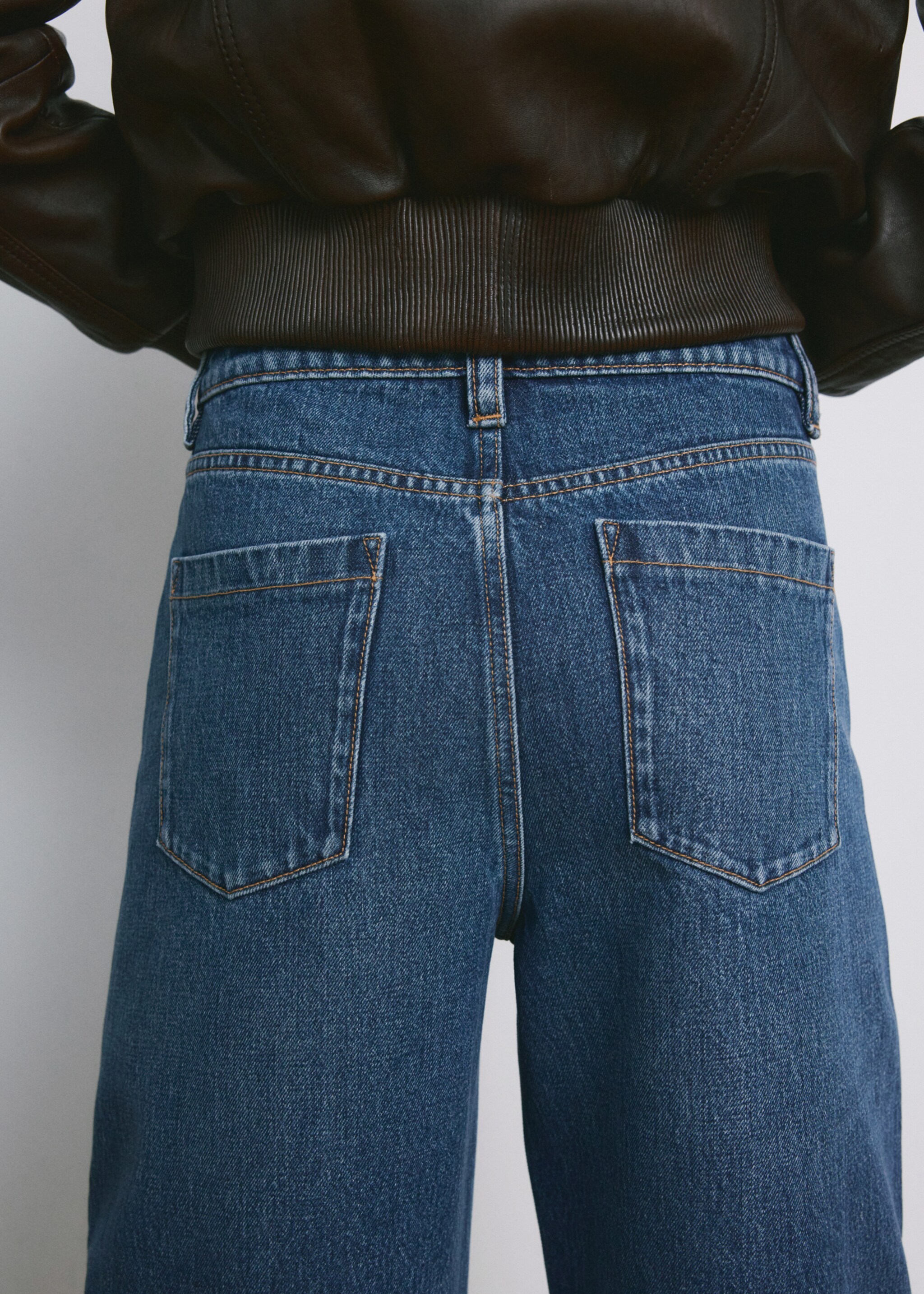 Mid-rise balloon jeans - Reverse of the article, Dark Blue. Ref: 27033299-00.