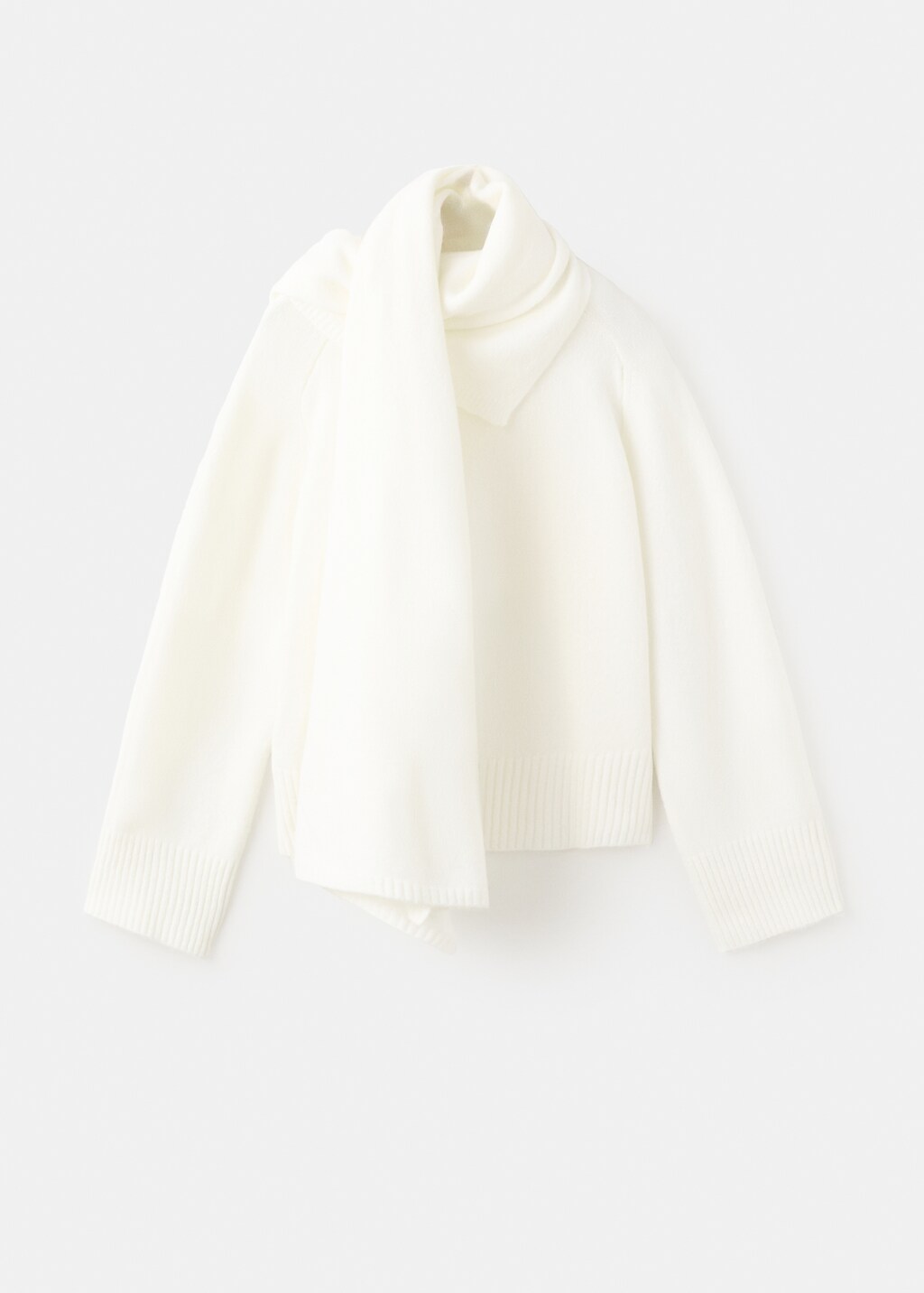 Knitted sweater with scarf - image 4