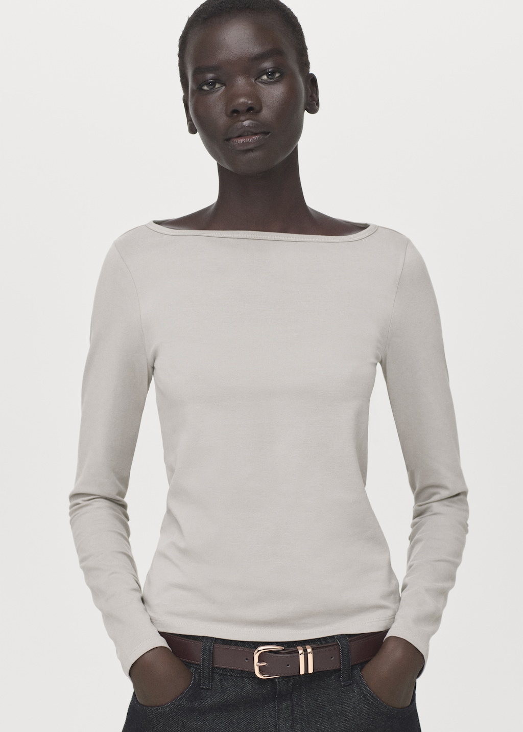 Cotton boat neck t-shirt - Women | MANGO Moldova