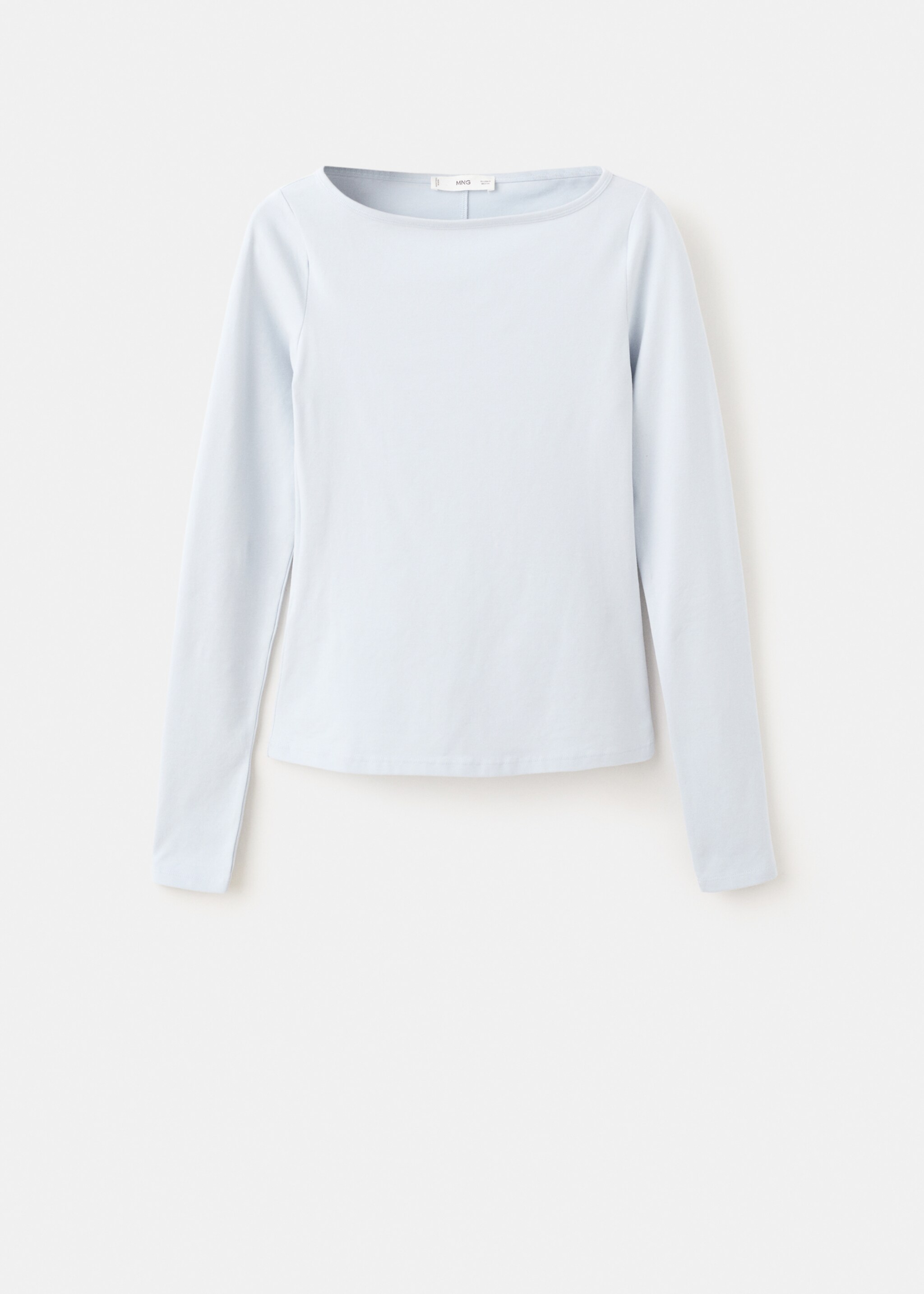 Camiseta cuello barco algodón - Artículo sin modelo, Azul celeste. Ref: 27033306-00.