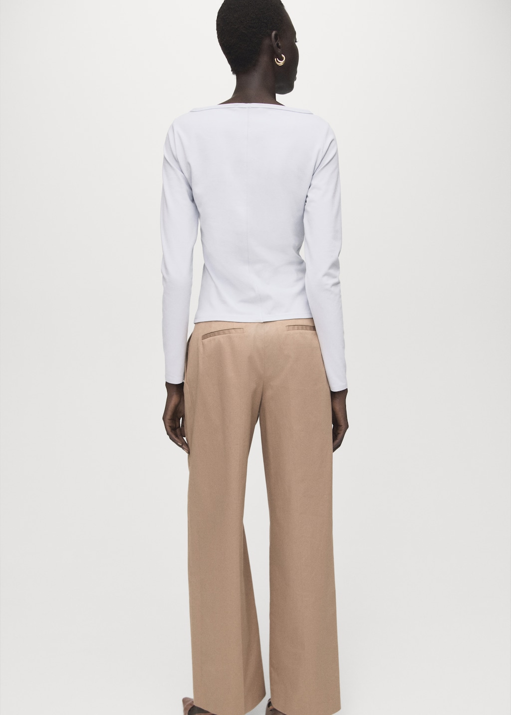 Mango Cotton boat neck t-shirt