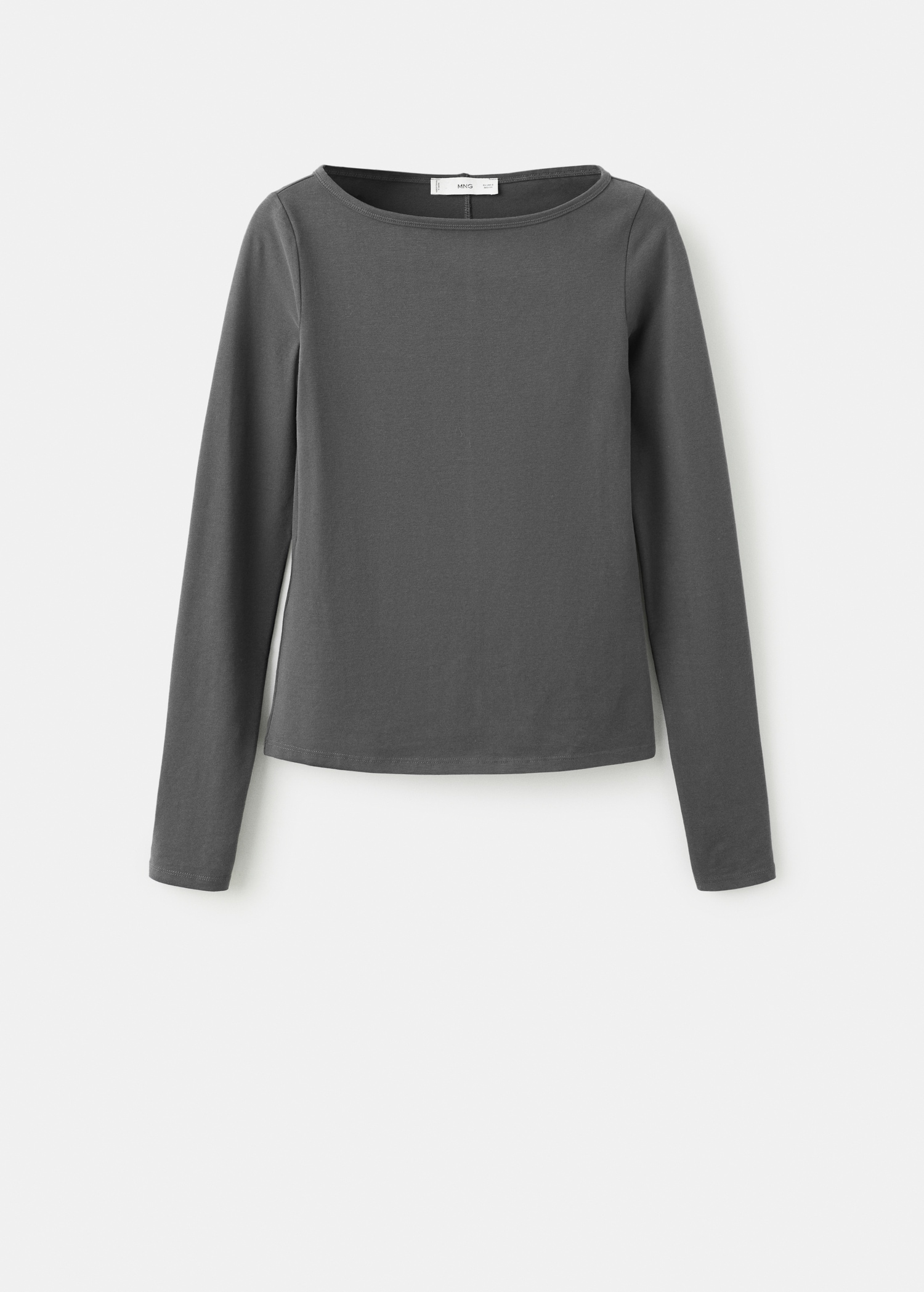 Katoenen T-shirt met boothals - Artikel zonder model