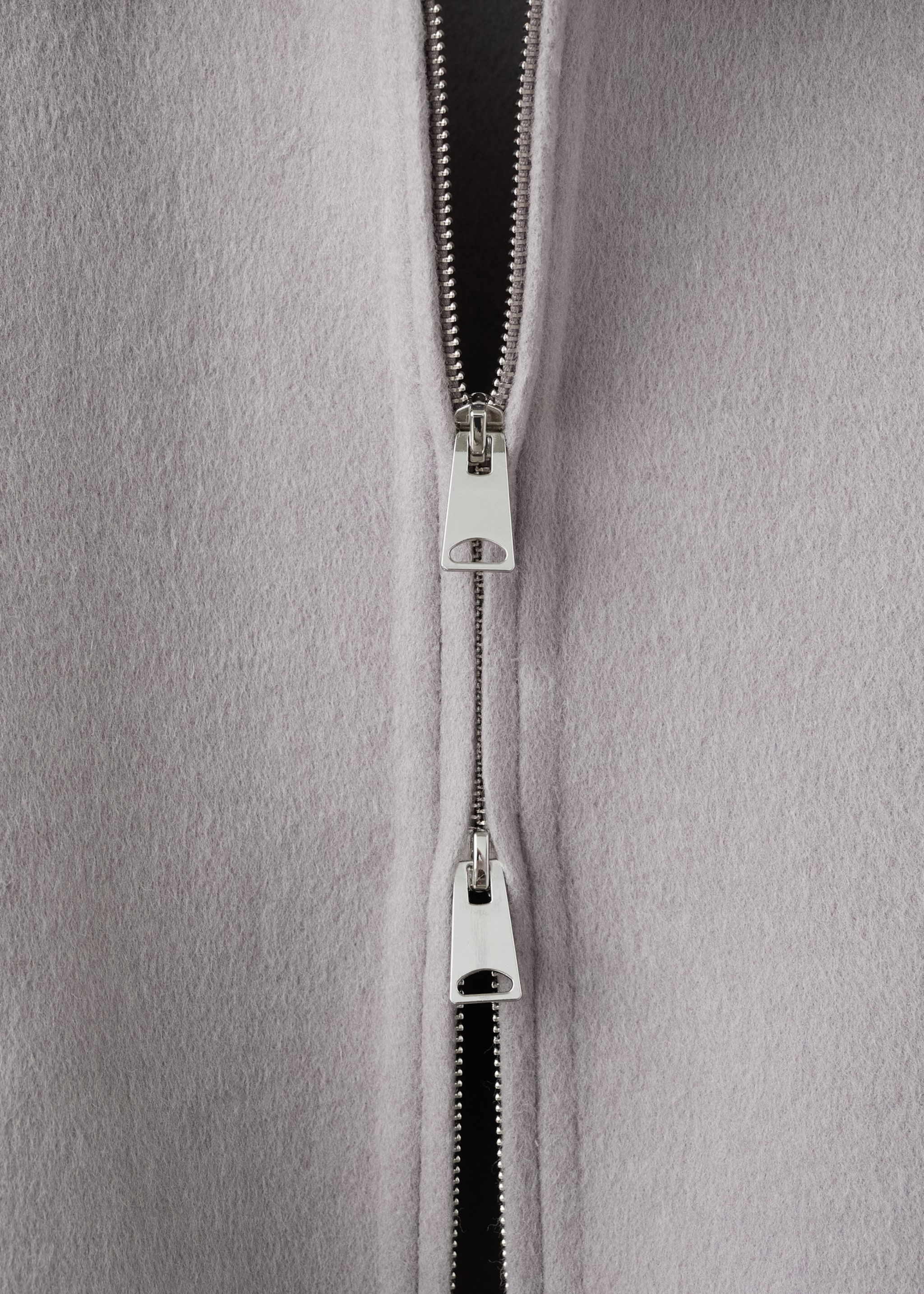 Wool funnel-neck jacket - Details of the article 0, Grey. Ref: 27033311-00.