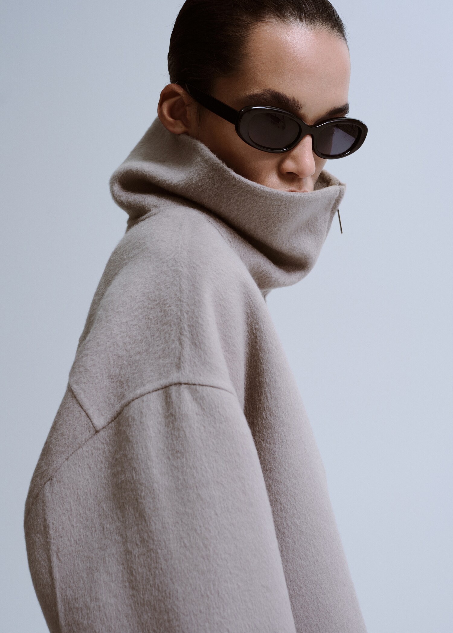 Wool funnel-neck jacket - Details of the article 1