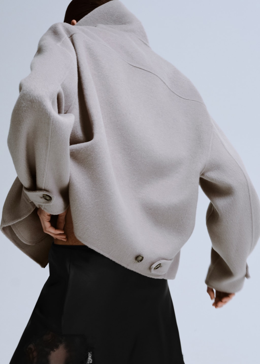 Mango Wool funnel-neck jacket