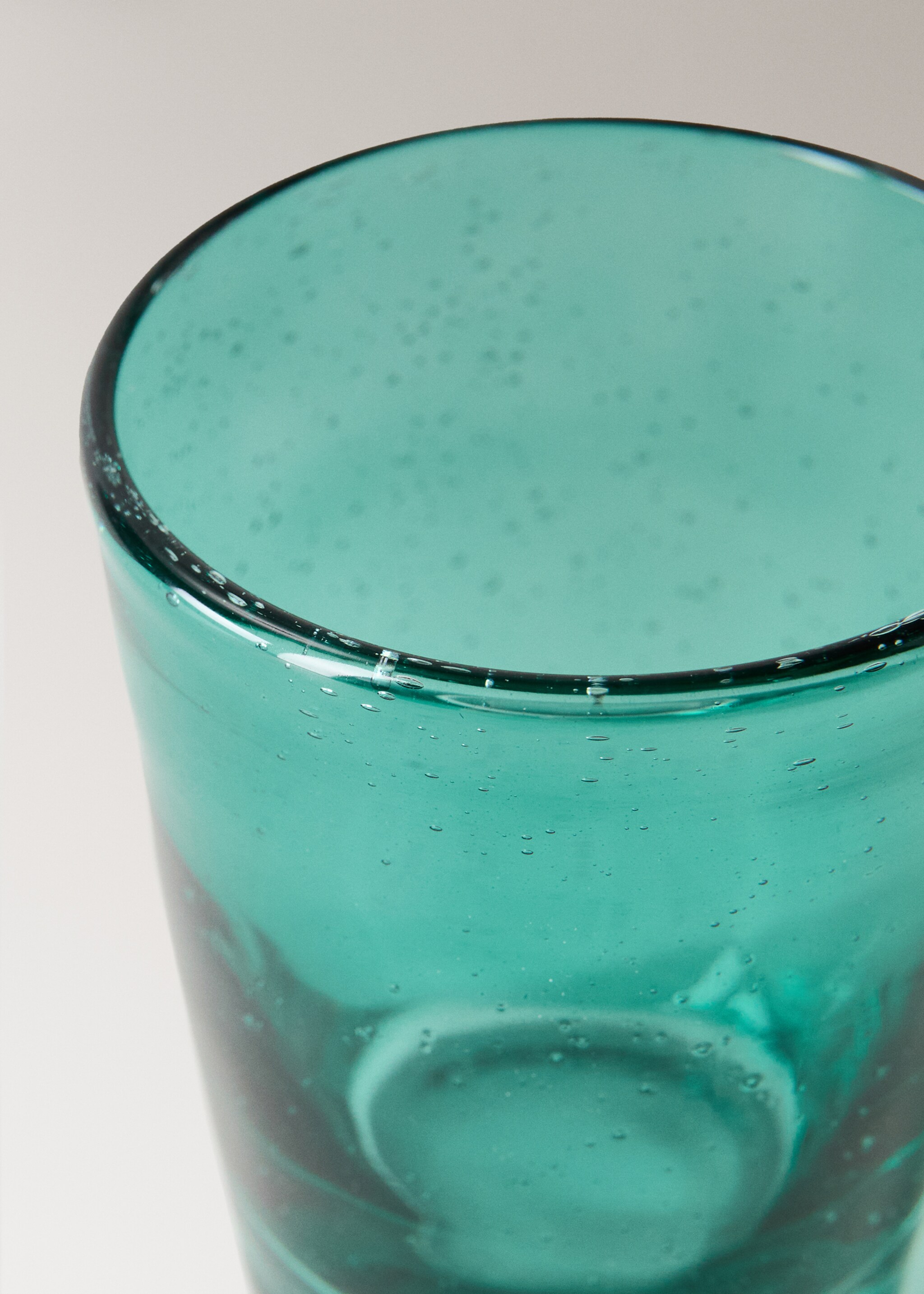 Coloured bubble glass vase - Details of the article 1, Petrol Blue. Ref: 27033314-00.