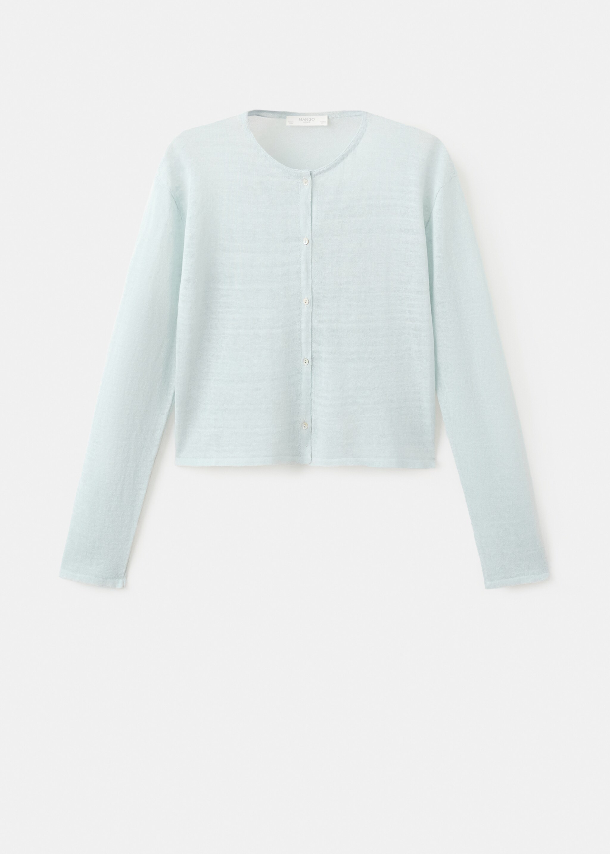 Cardigan en lin tricot fin - Article sans modèle, Bleu. Ref: 27033315-00.