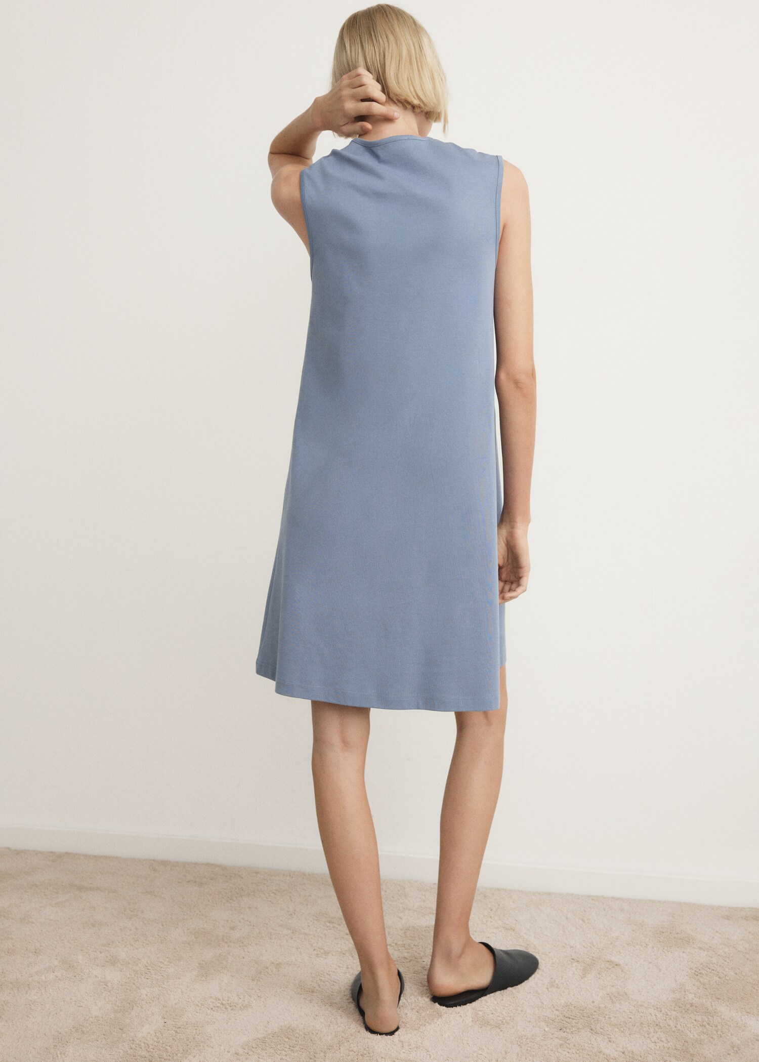 Short nightdress 100% cotton - Reverse of the article