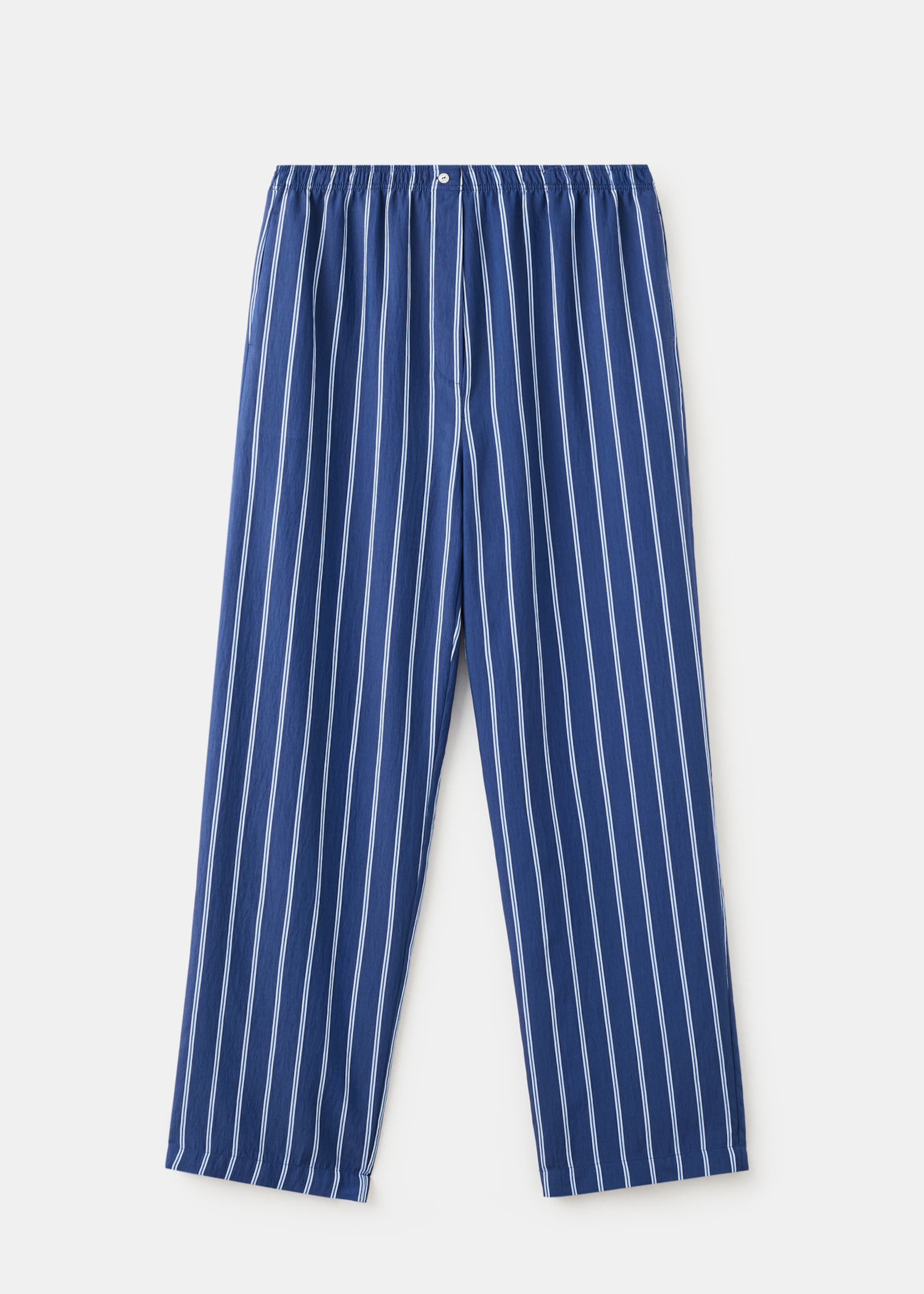 Striped pajama trousers - Article without model, Indigo Blue. Ref: 27033323-00.