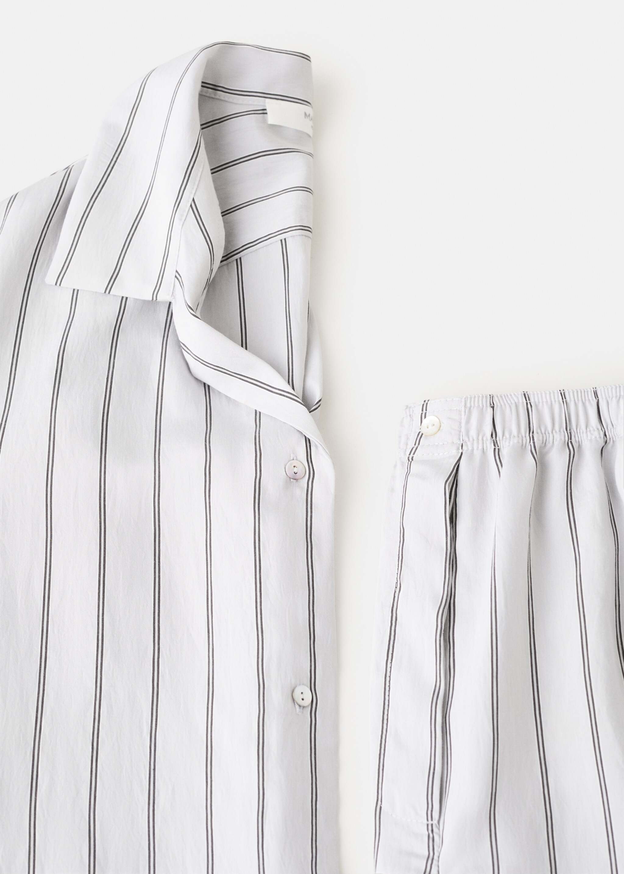Striped pajama trousers - Details of the article 0, Grey. Ref: 27033323-00.