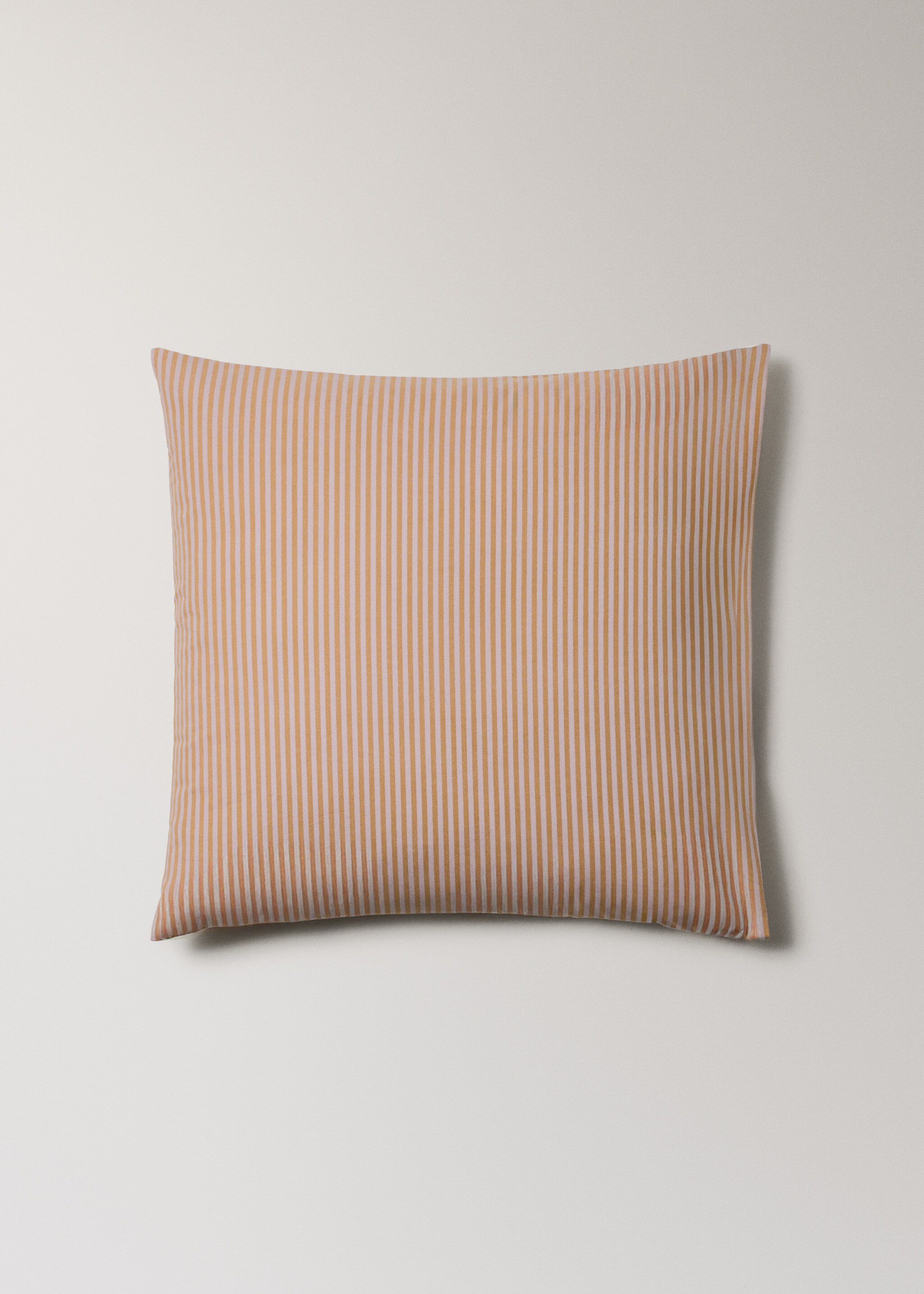 Dos fundas almohada algodón percal 200 hilos raya kodak pequeña 60x60 cm - Artículo sin modelo, Melocotón. Ref: 27033332-00.