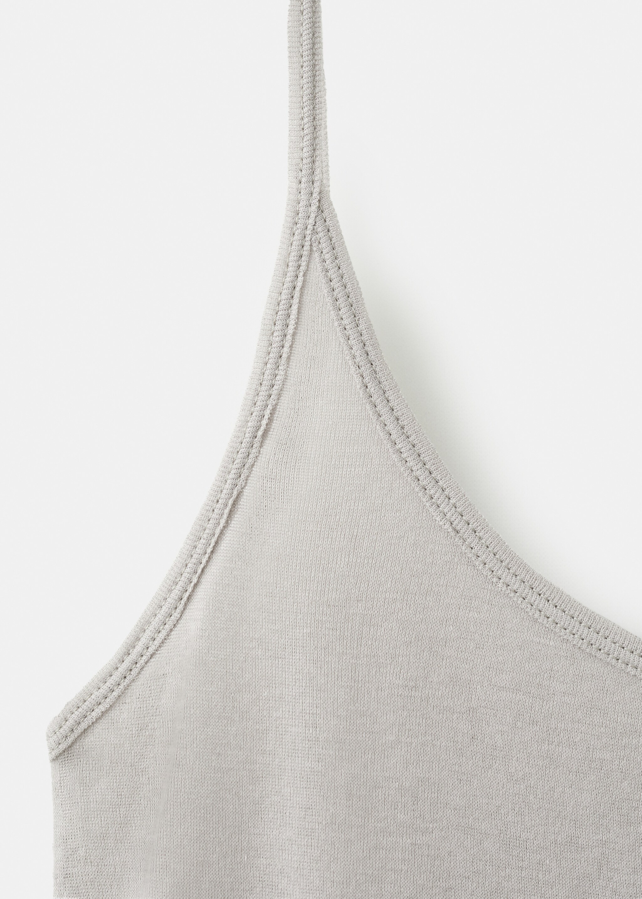 Cotton top with straps - Details of the article 8, Light/Pastel Grey. Ref: 27033334-00.