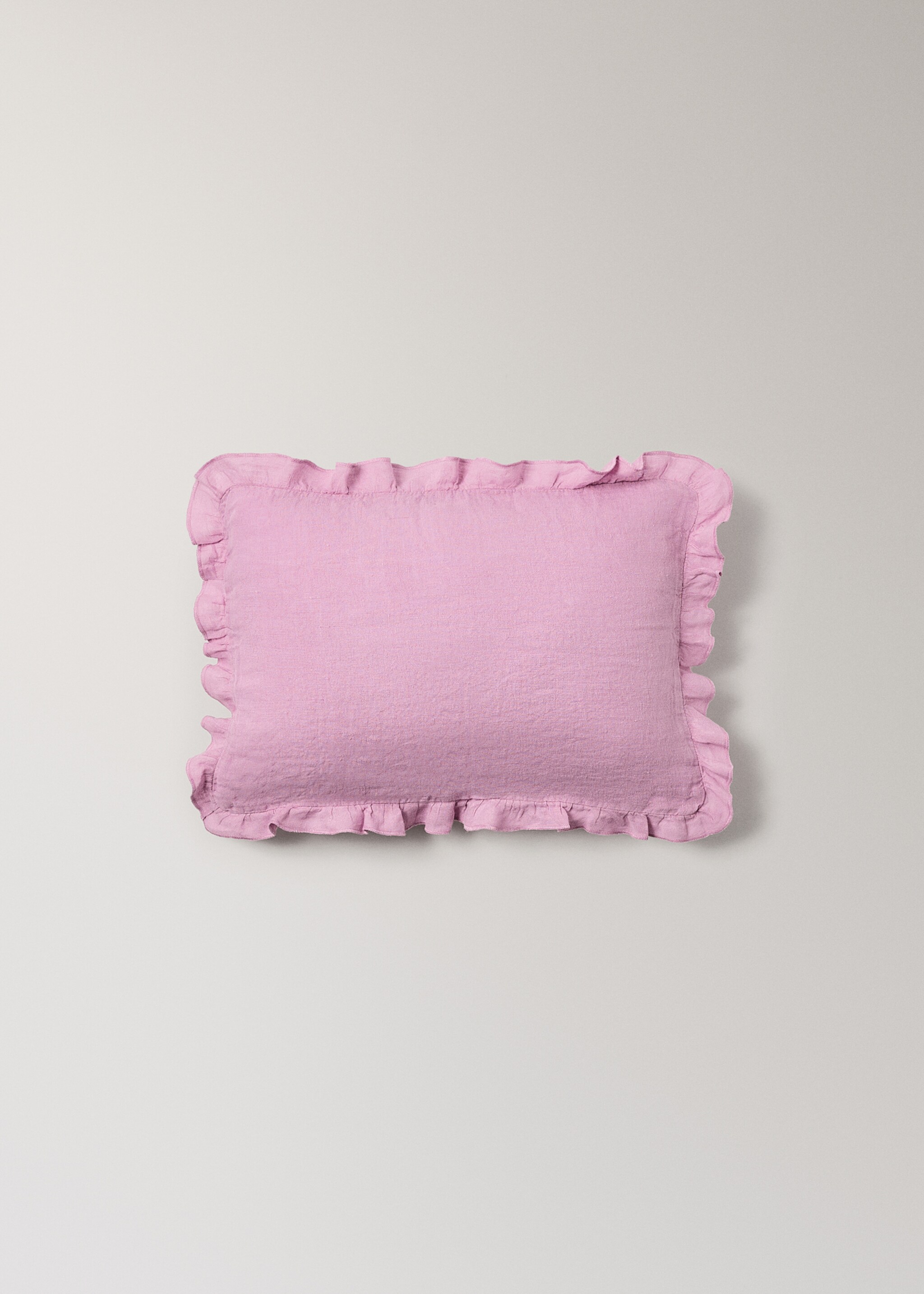 Children's cushion cover 100% linen garment-dyed 30x40 cm - Article without model, Pink. Ref: 27033335-00.