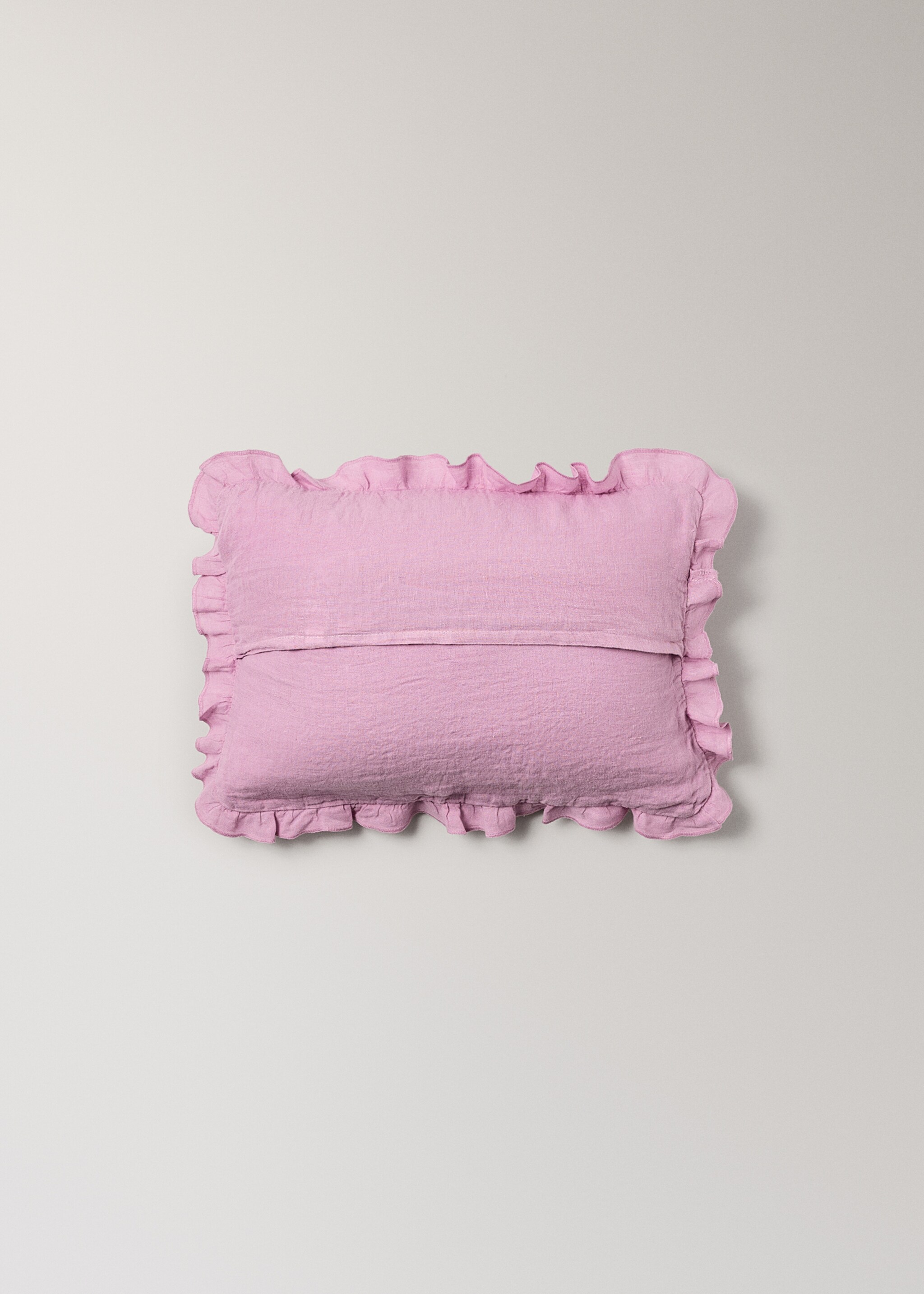 Children's cushion cover 100% linen garment-dyed 30x40 cm - Details of the article 1, Pink. Ref: 27033335-00.