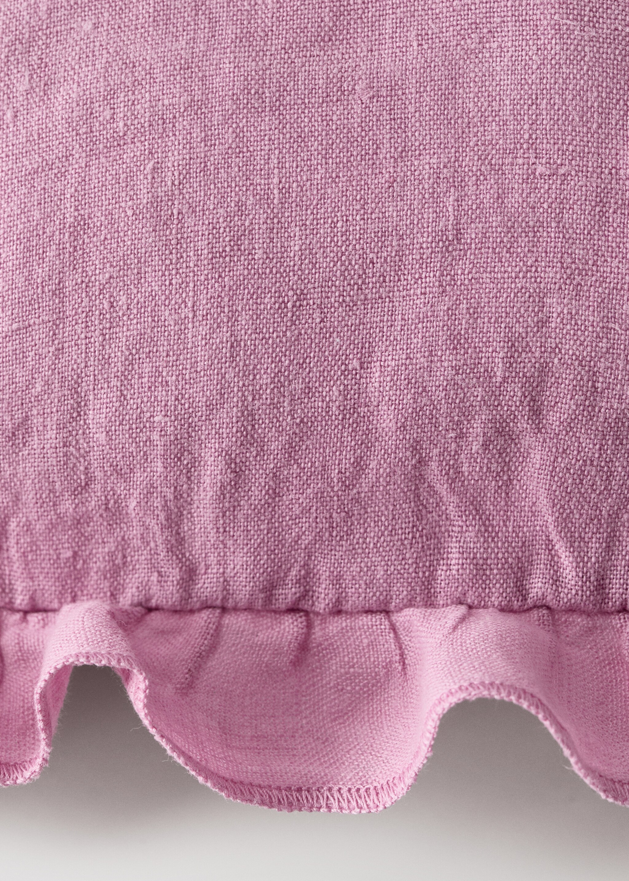 Children's cushion cover 100% linen garment-dyed 30x40 cm - Details of the article 3, Pink. Ref: 27033335-00.