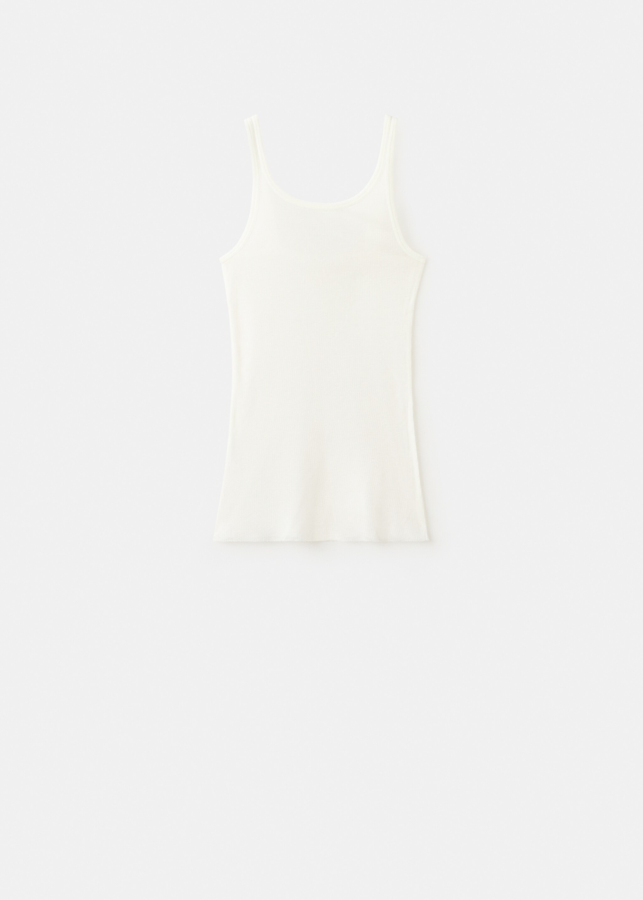 Seamless lyocell wool top - Article without model, Ivory White. Ref: 27033337-00.