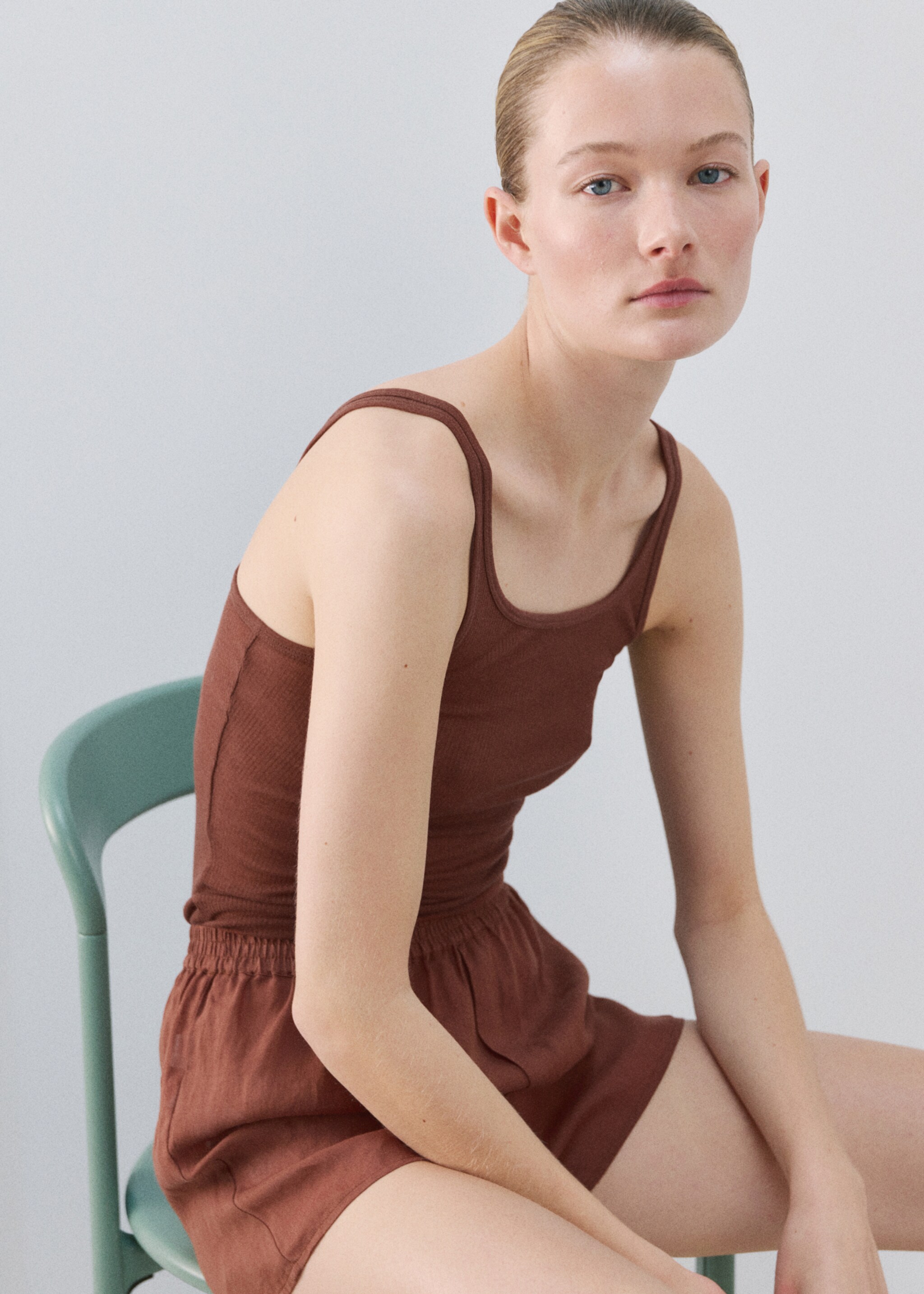 Top lyocell laine sans couture - Détail de l'article 2, Marron. Ref: 27033337-00.