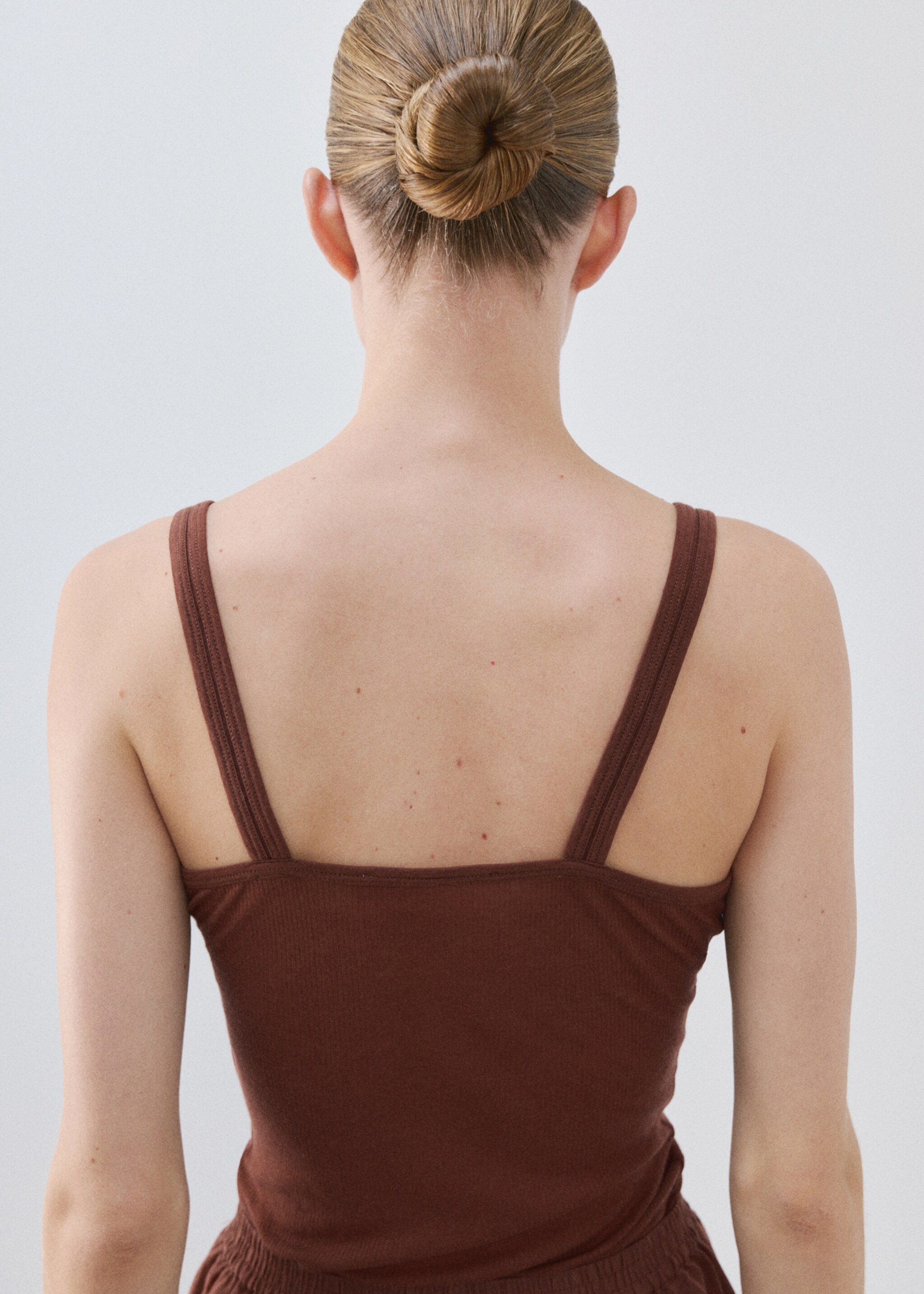 Top lyocell laine sans couture - Verso de l’article, Marron. Ref: 27033337-00.