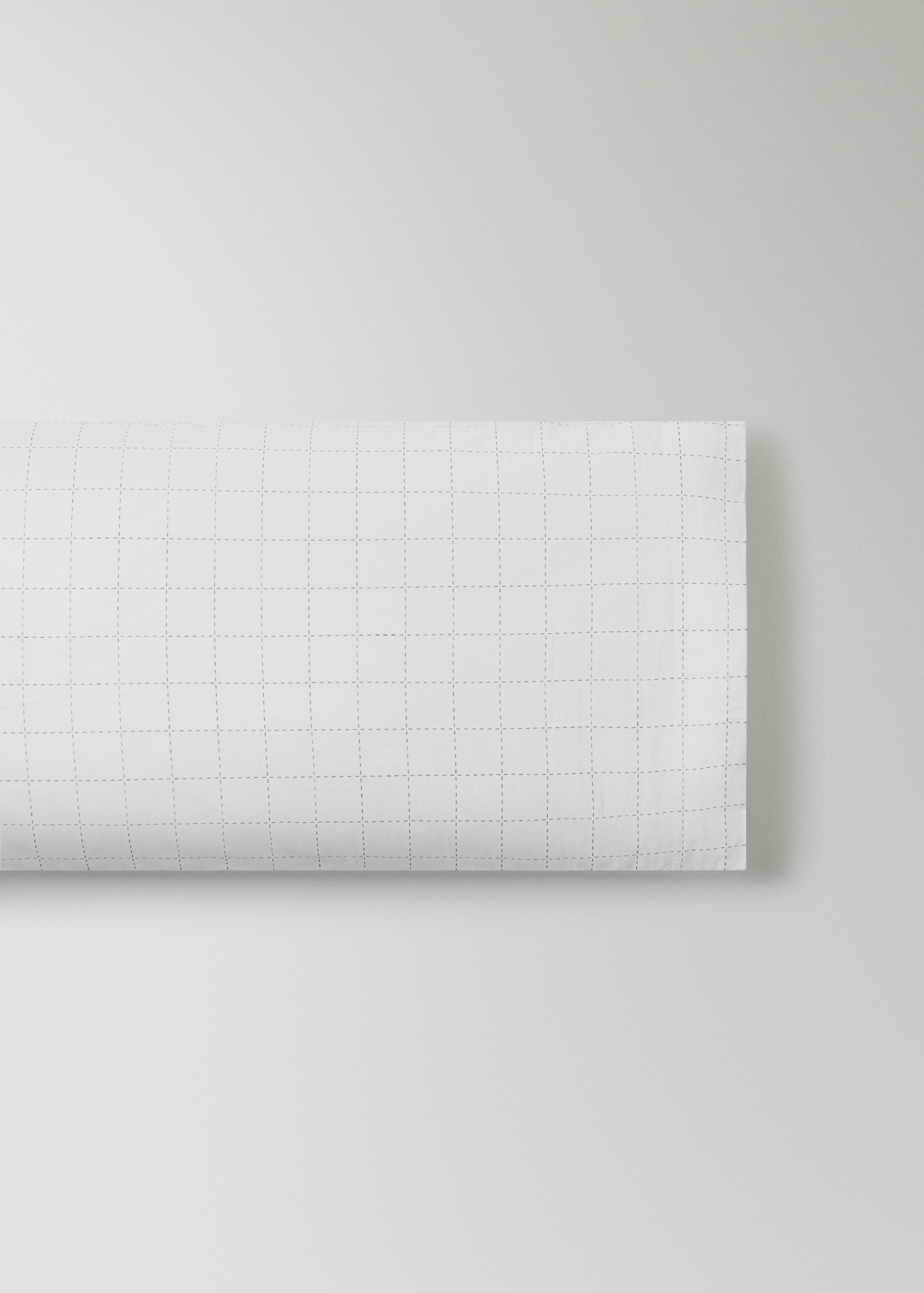 Funda almohada algodón percal cuadros pespunteados 45x110 cm - Artículo sin modelo