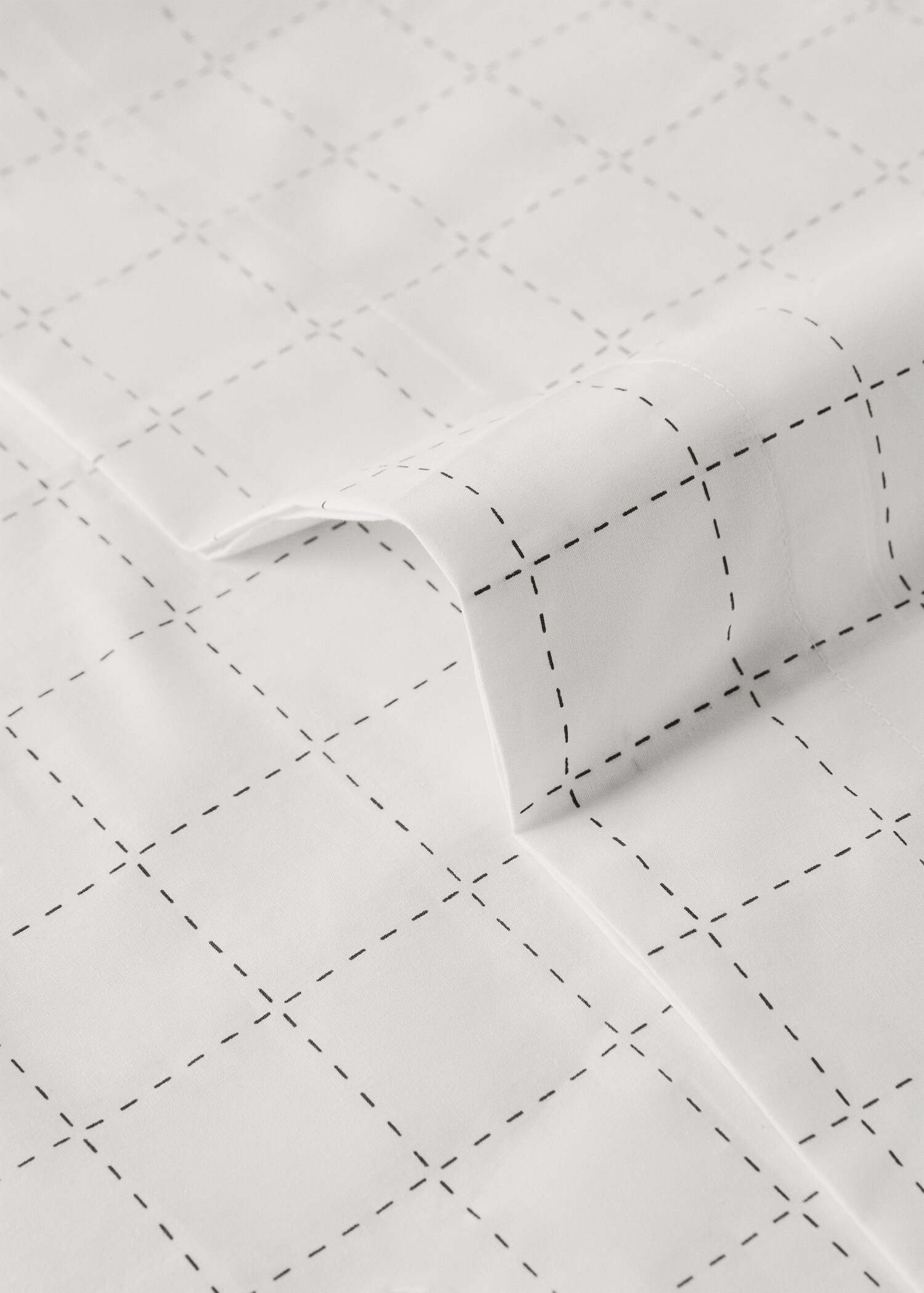 Funda almohada algodón percal cuadros pespunteados 45x110 cm - Detalle del artículo 1