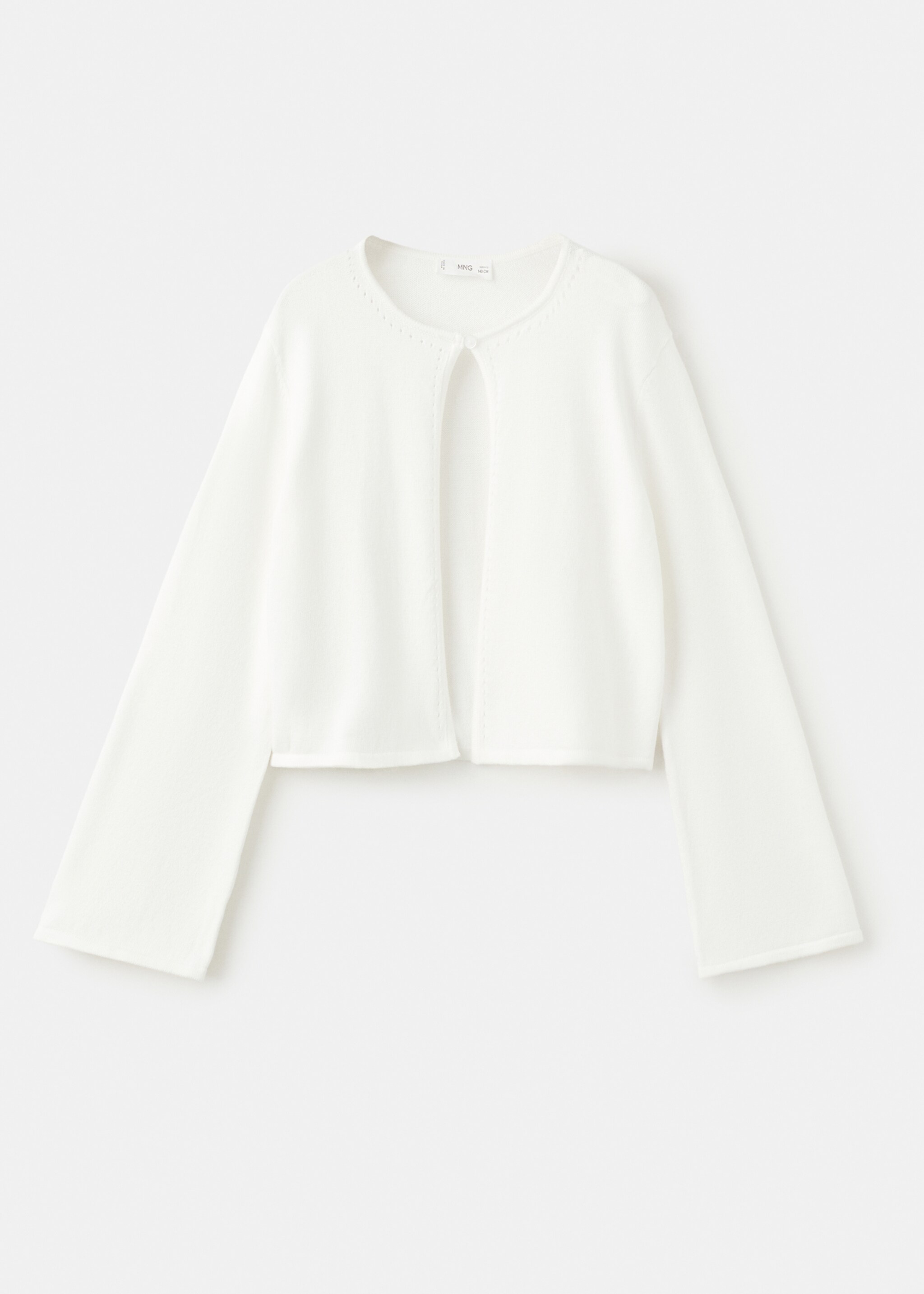 Càrdigan fi amb detalls calats - Article sense model, Blanc trencat. Ref: 27033734-00.