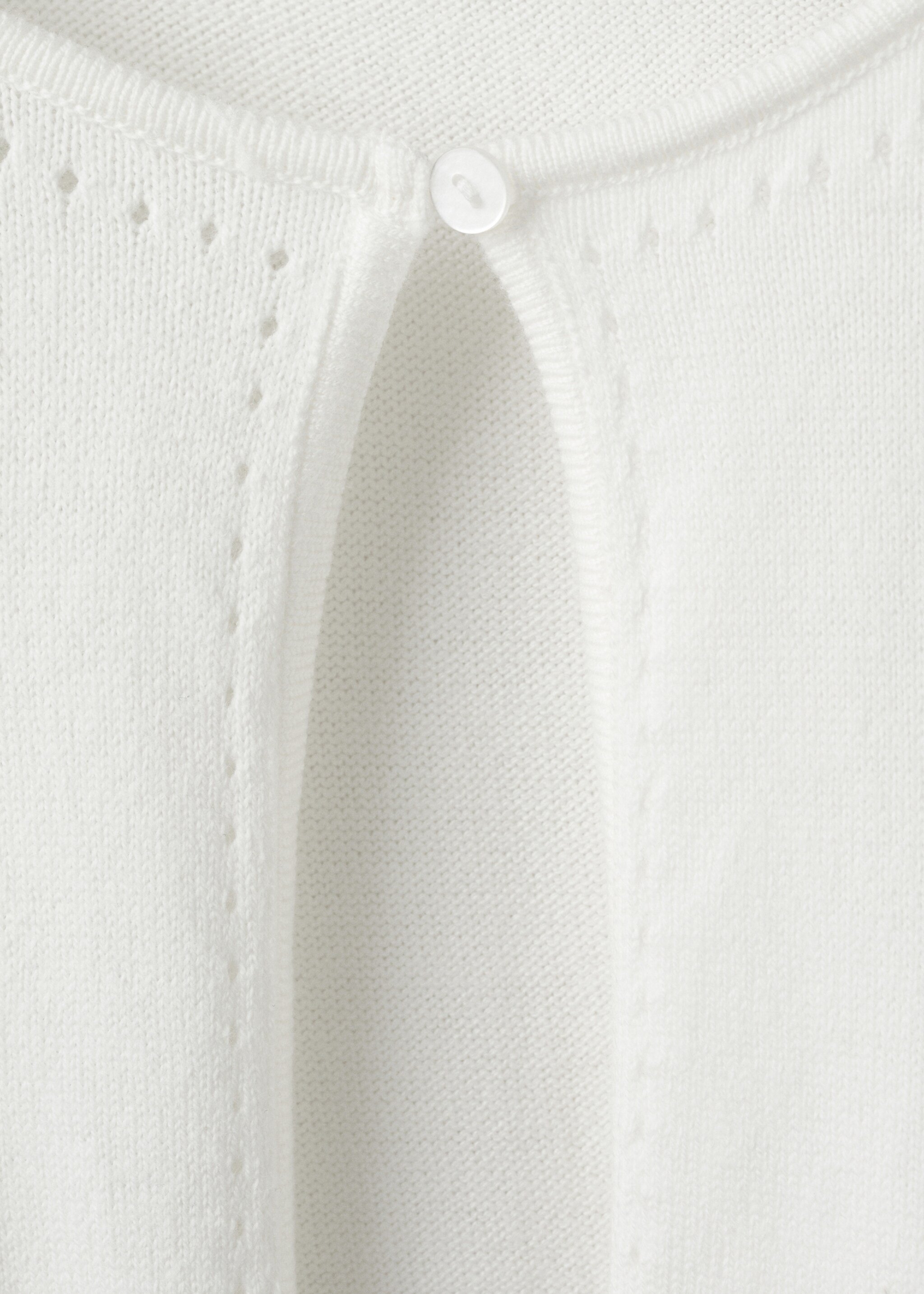 Càrdigan fi amb detalls calats - Detall de l'article 8, Blanc trencat. Ref: 27033734-00.