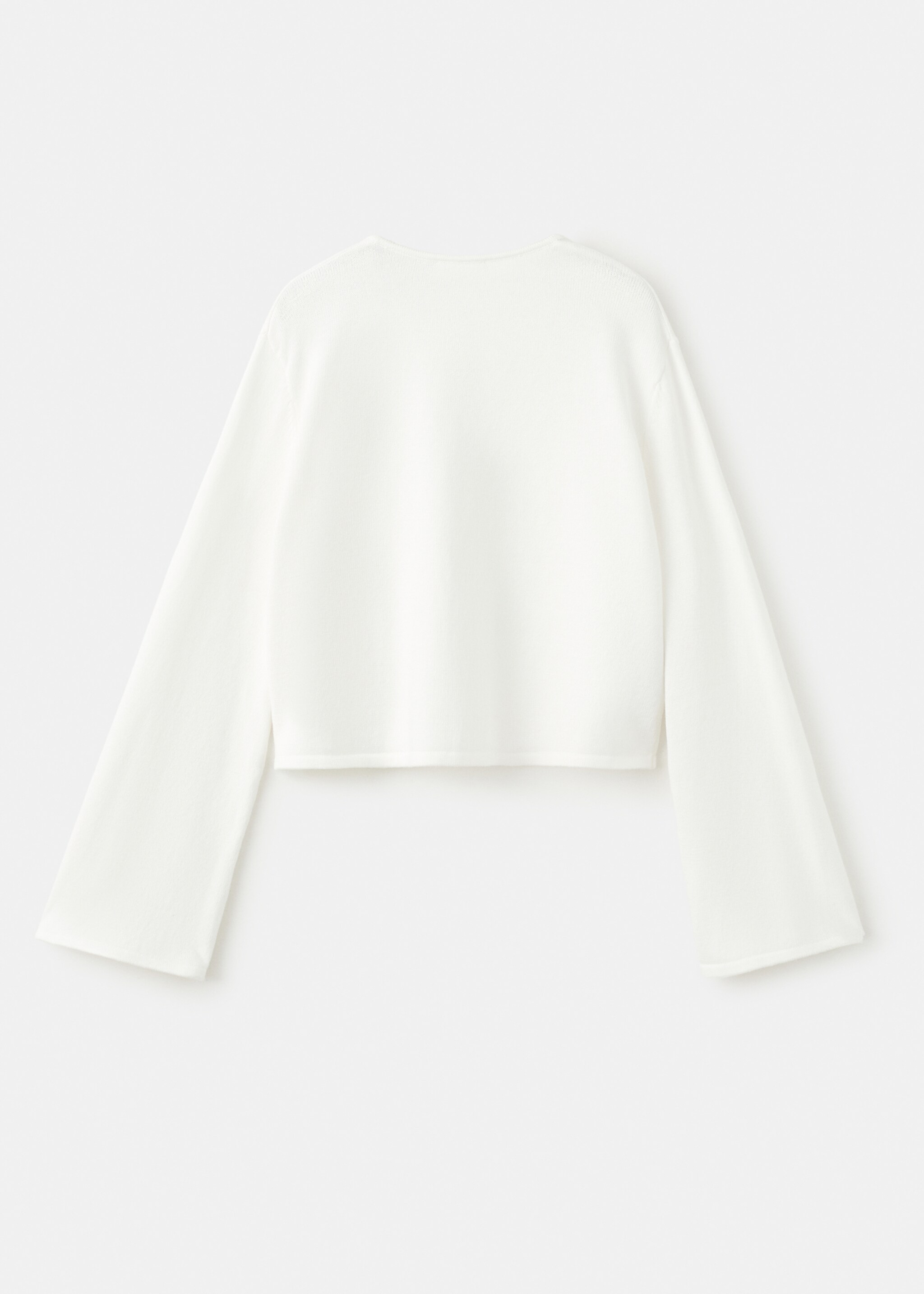 Càrdigan fi amb detalls calats - Revers de l'article, Blanc trencat. Ref: 27033734-00.