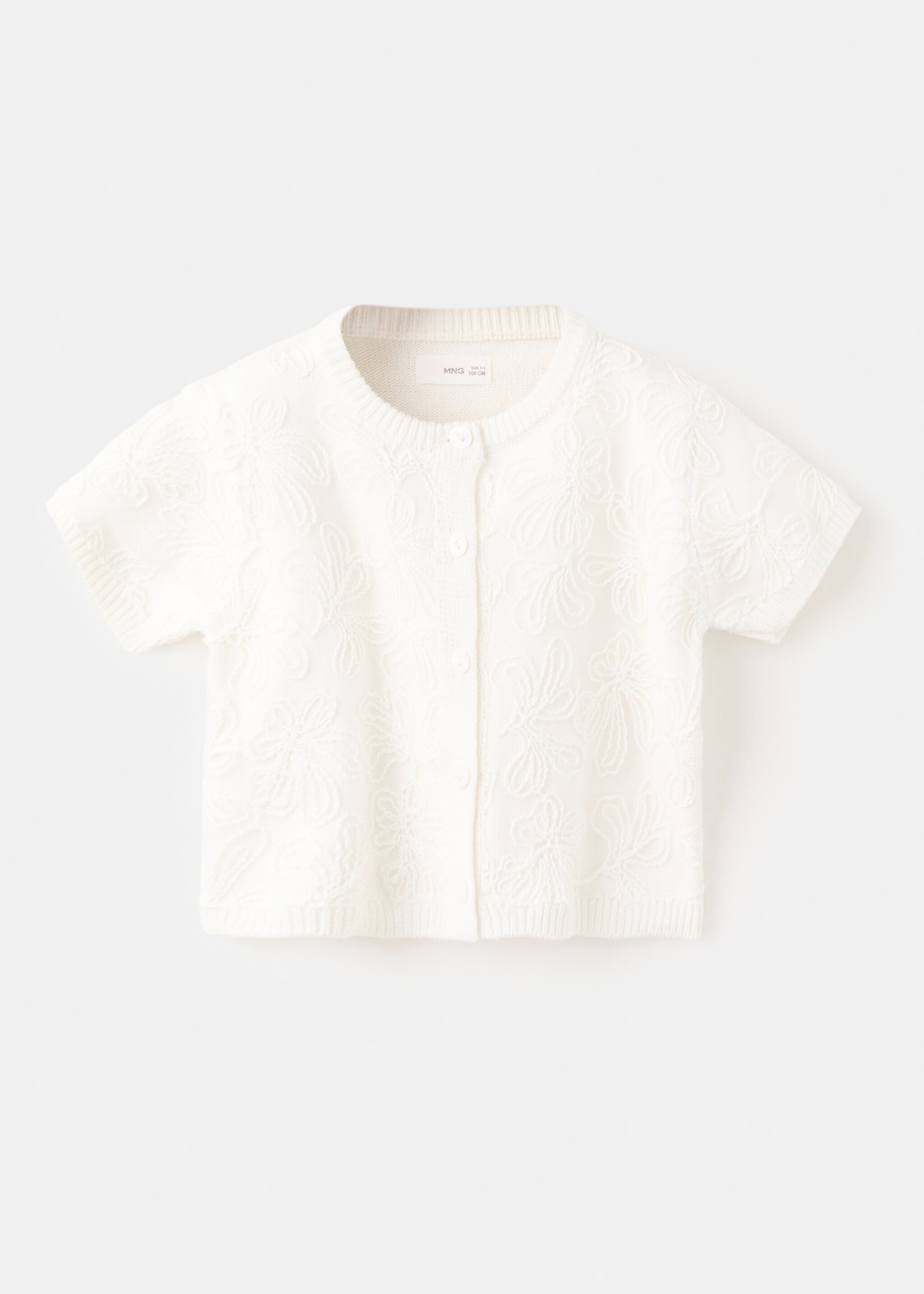 Embroidered knit cardigan - Article without model, Off White. Ref: 27034043-00.