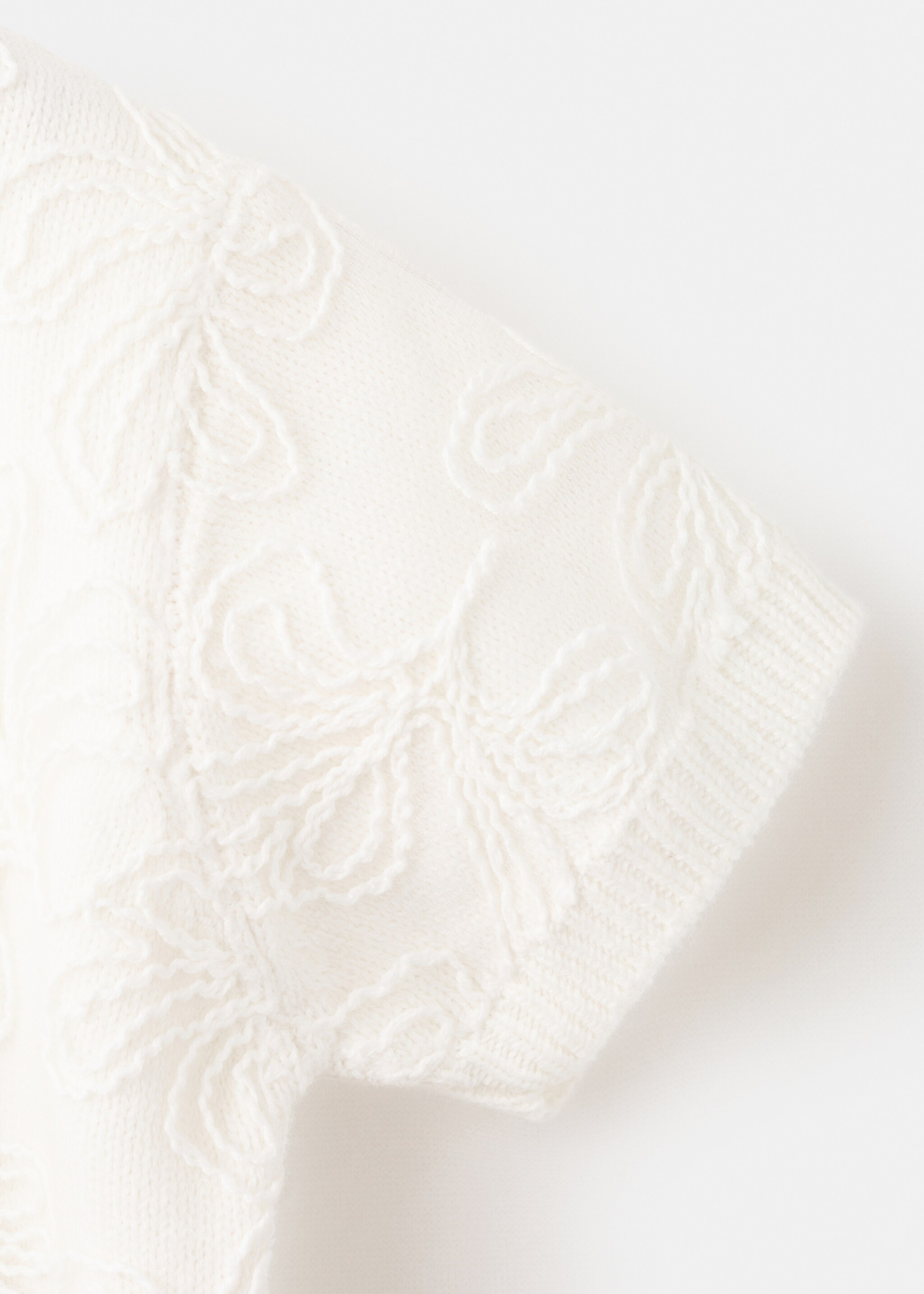 Embroidered knit cardigan - Details of the article 0, Off White. Ref: 27034043-00.