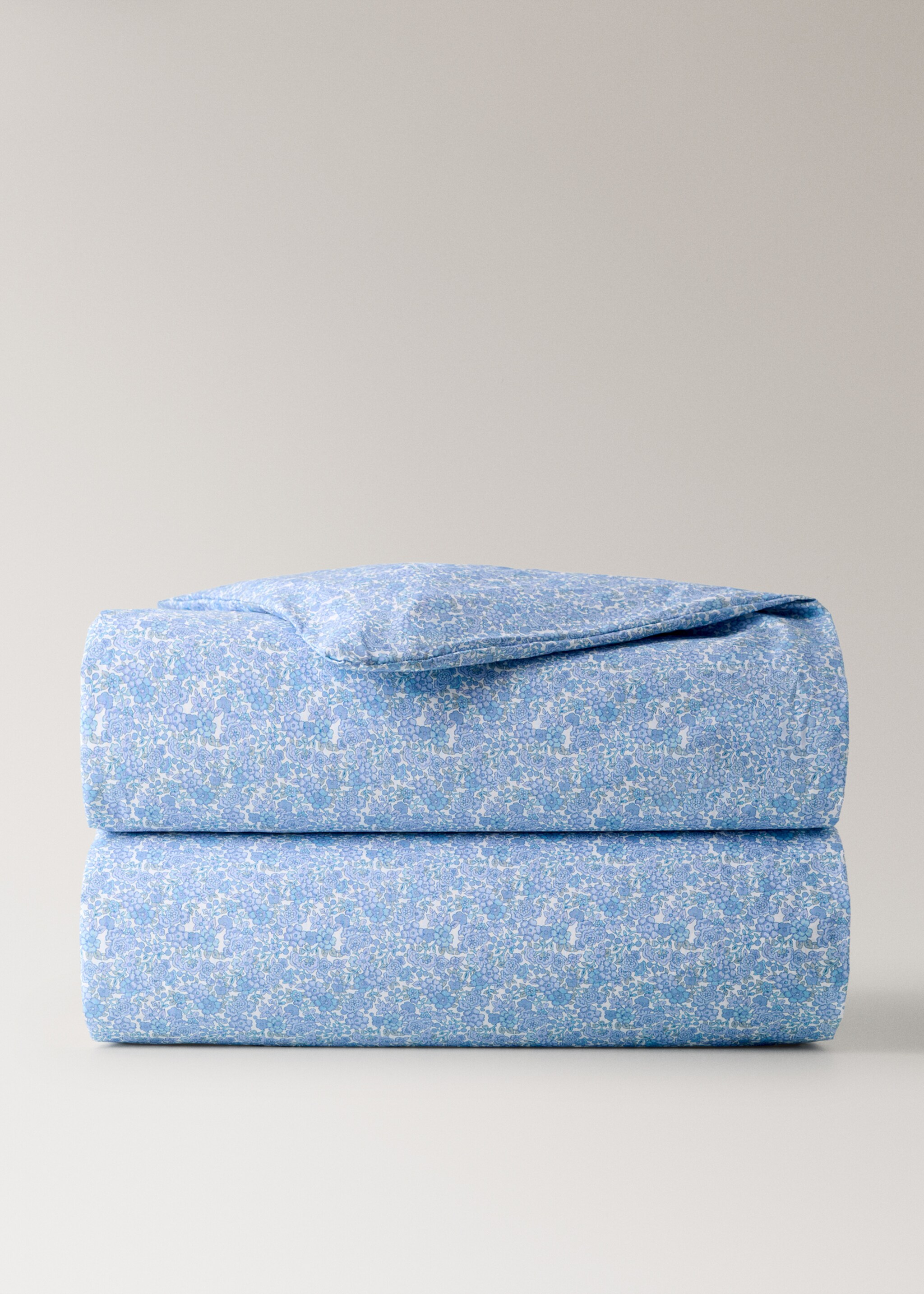 Children's percale floral duvet cover for 90 cm bed - Article without model, Blue. Ref: 27034059-00.