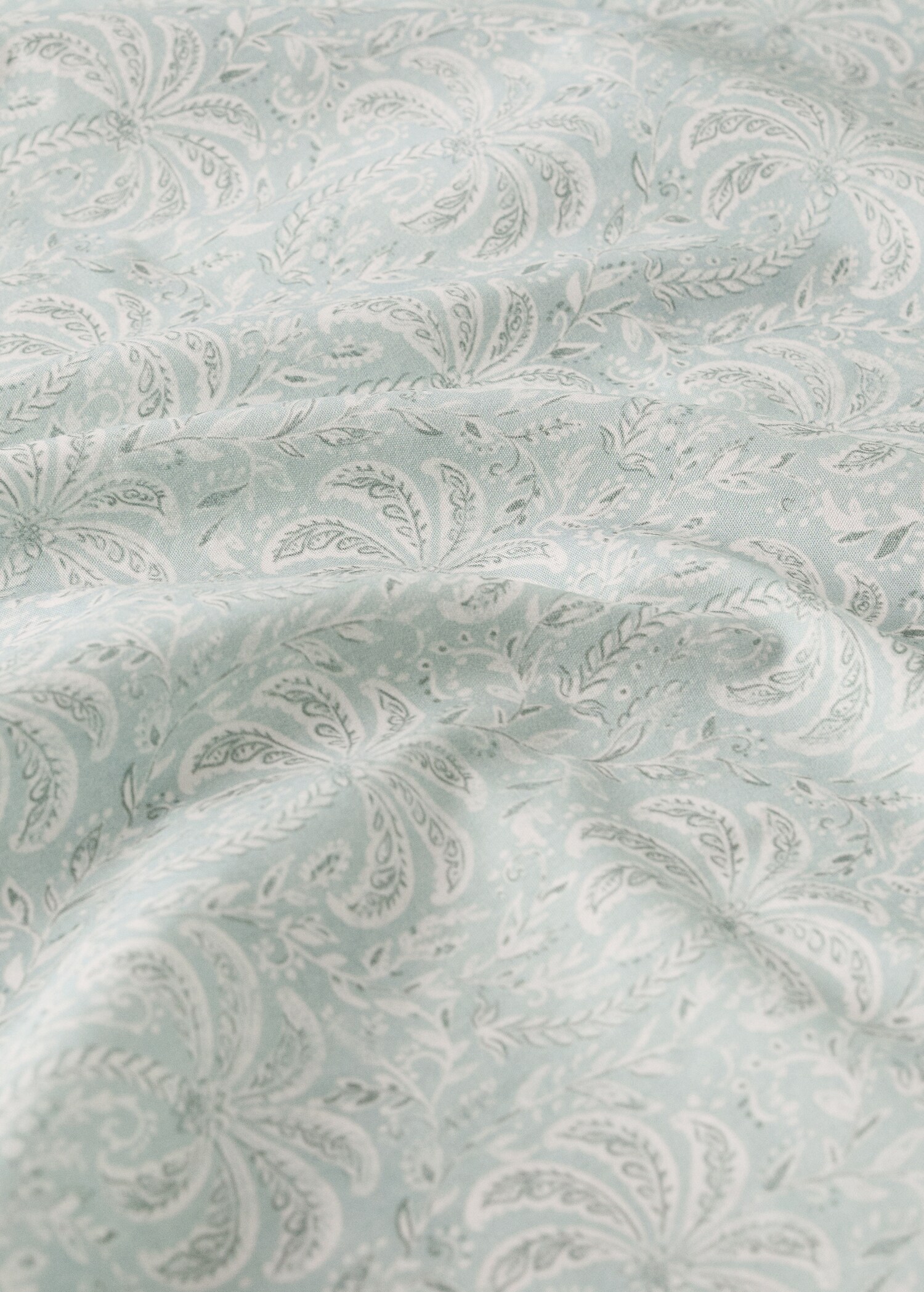 Cot bed fitted sheet in percale cotton with palm tree design - Details of the article 2