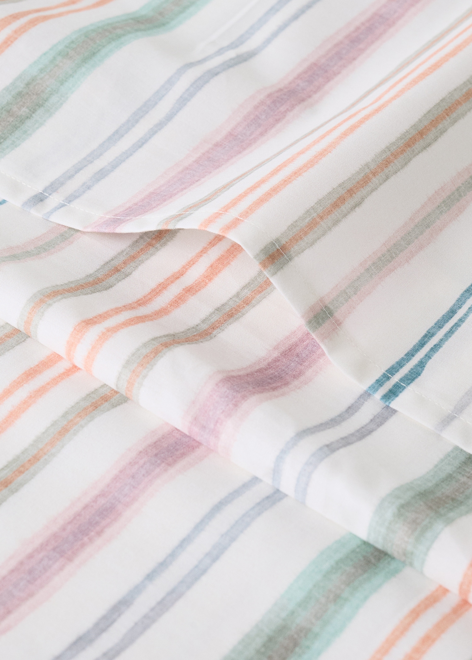 Cotton striped duvet cover for cot - Details of the article 2