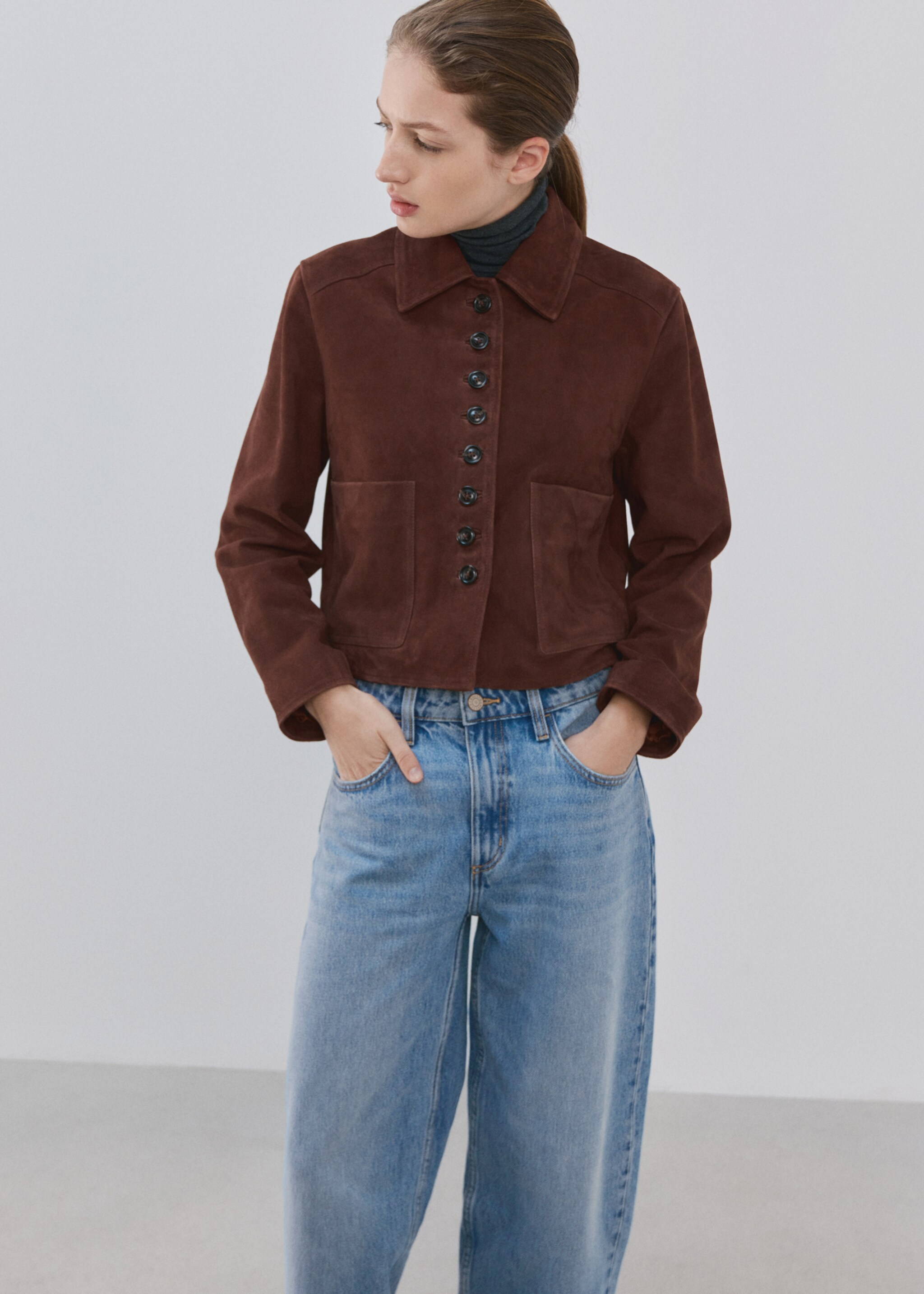 Jean barrel taille haute - Détail de l'article 1, Bleu moyen. Ref: 27034074-00.