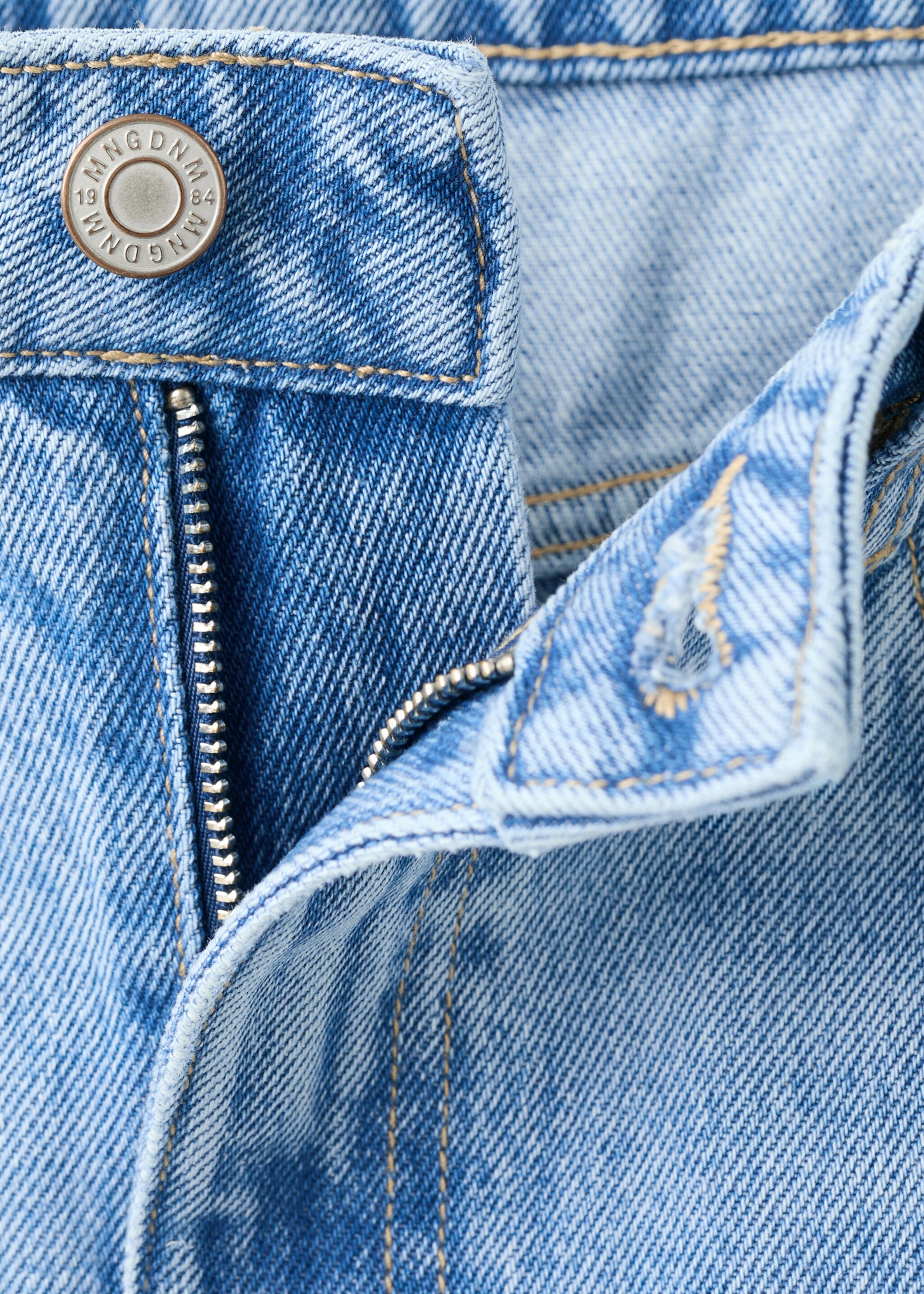 Jean barrel taille haute - Détail de l'article 8, Bleu moyen. Ref: 27034074-00.