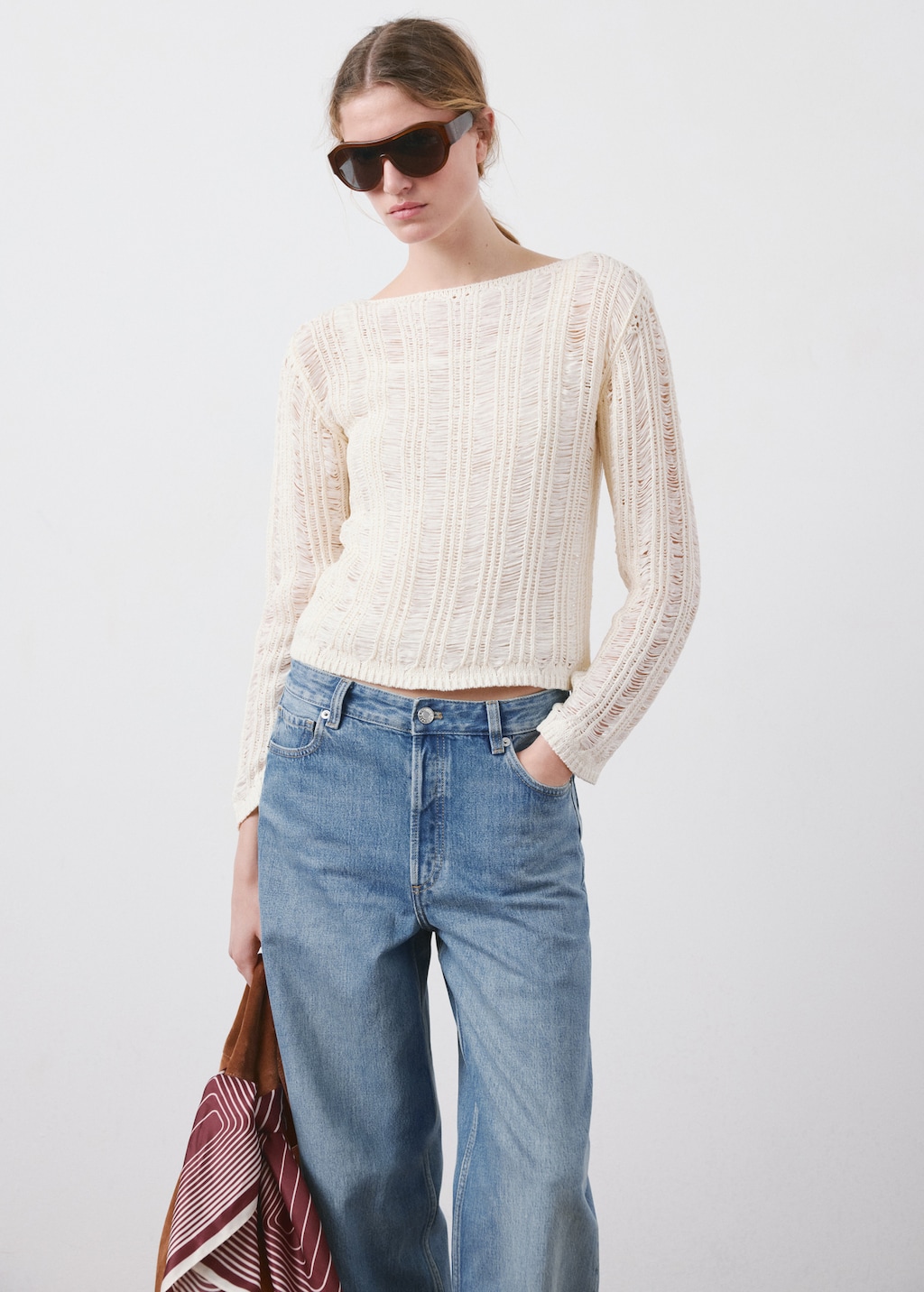 Straight low-waist jeans - image 5