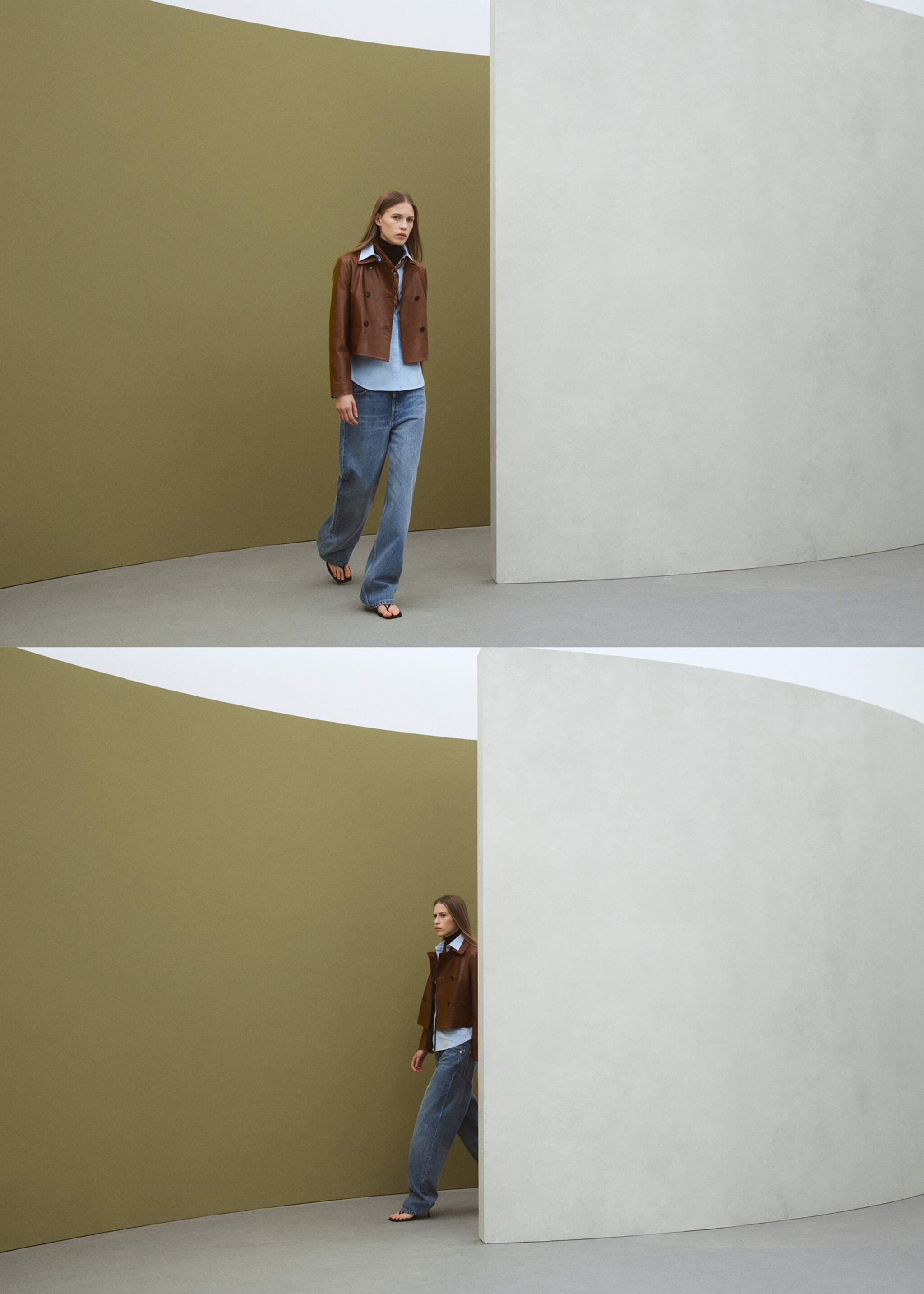 Jeans rectos tiro bajo - Detalle del artículo 1, Azul medio. Ref: 27034076-00.