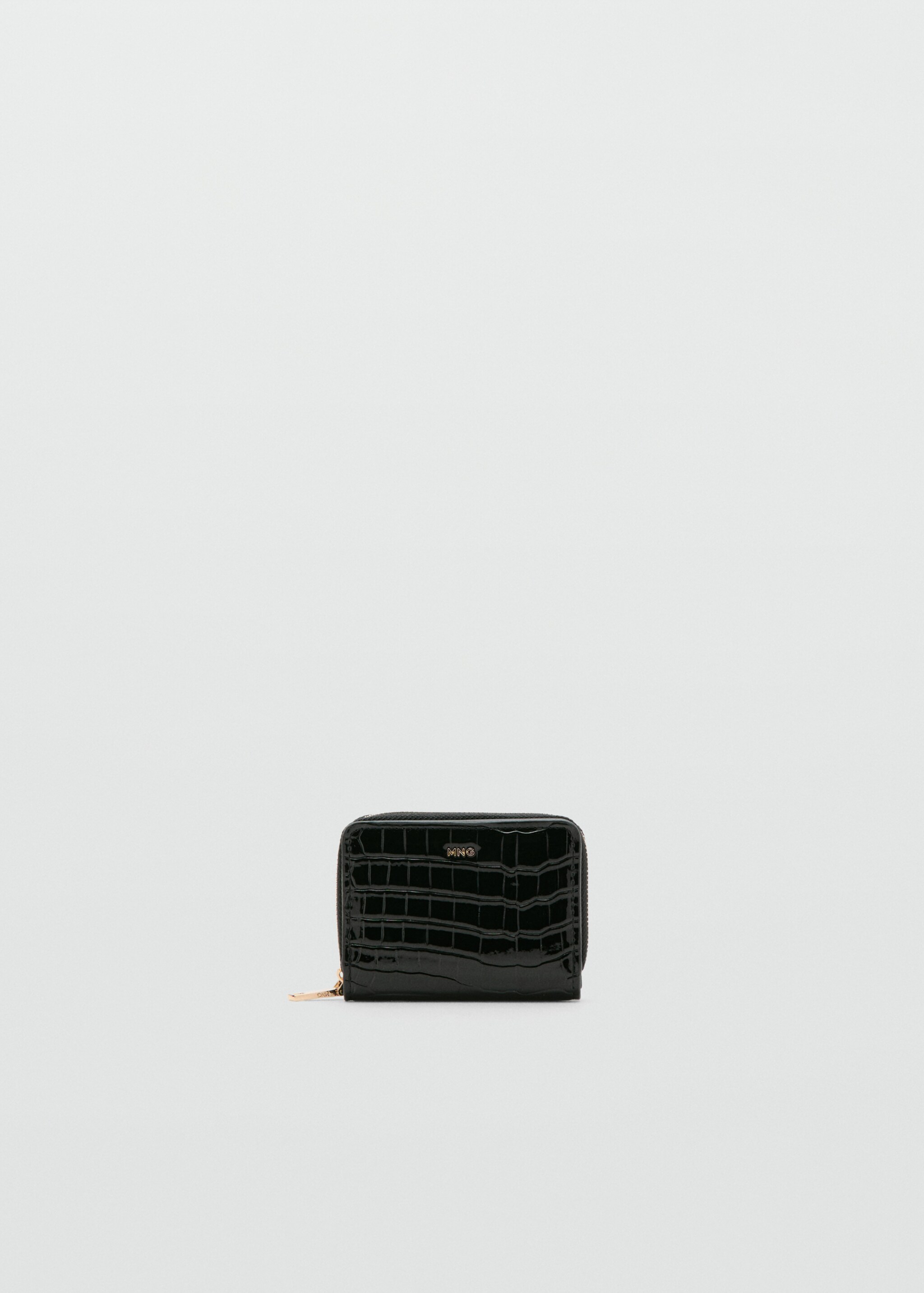 Medium glossy croc wallet - Article without model, Black. Ref: 27034077-00.