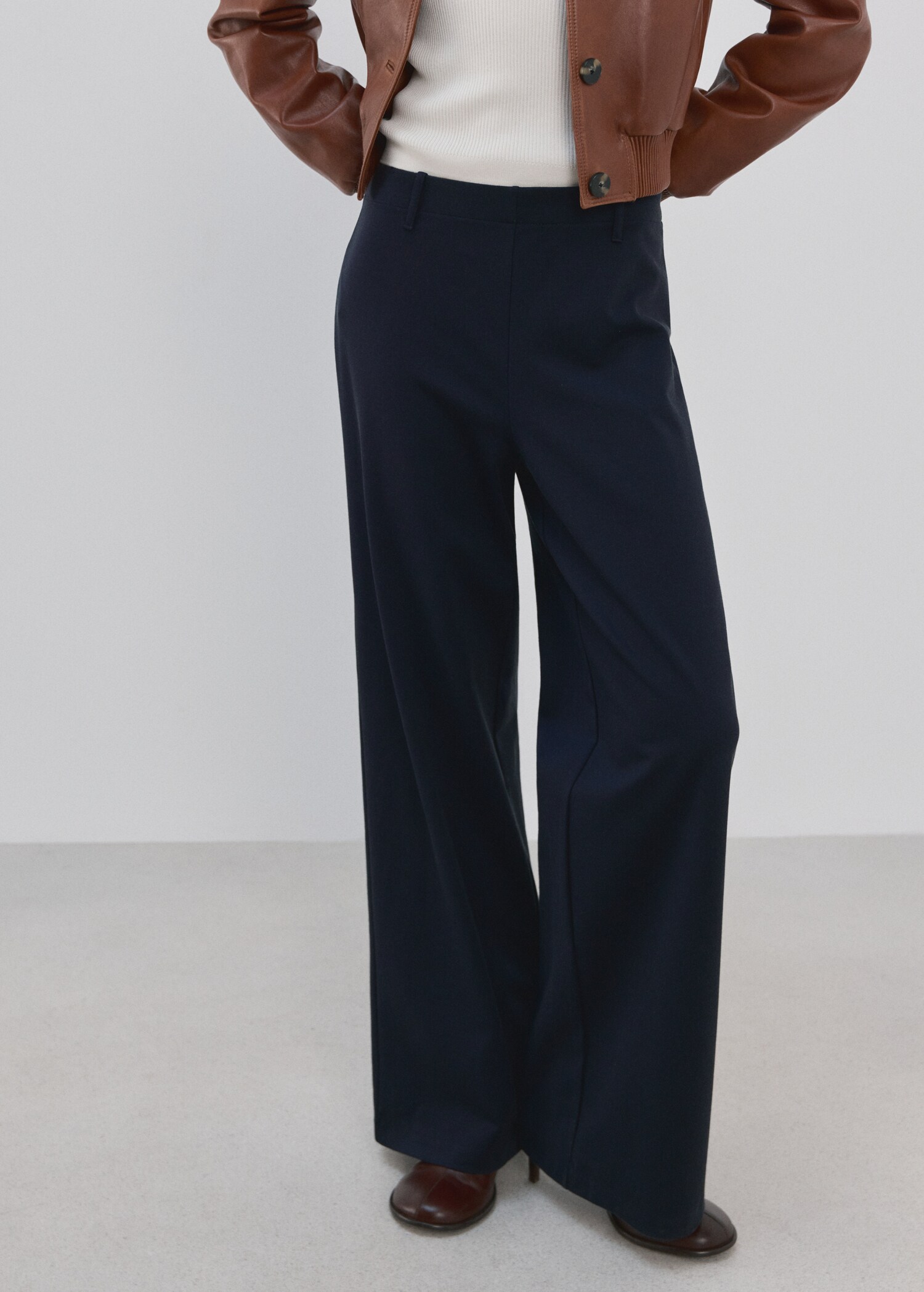 Straight lyocell trousers - Medium plane