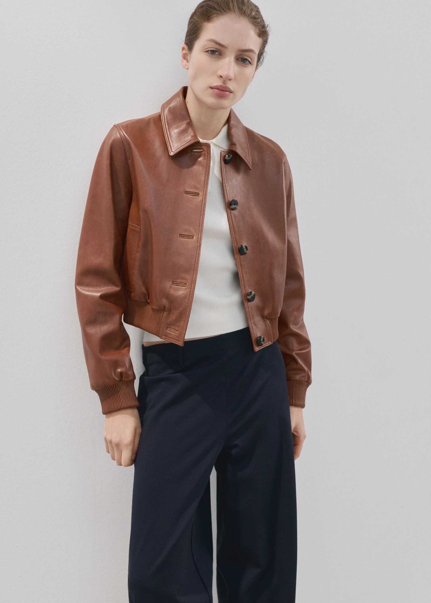 Straight lyocell trousers - Details of the article 1