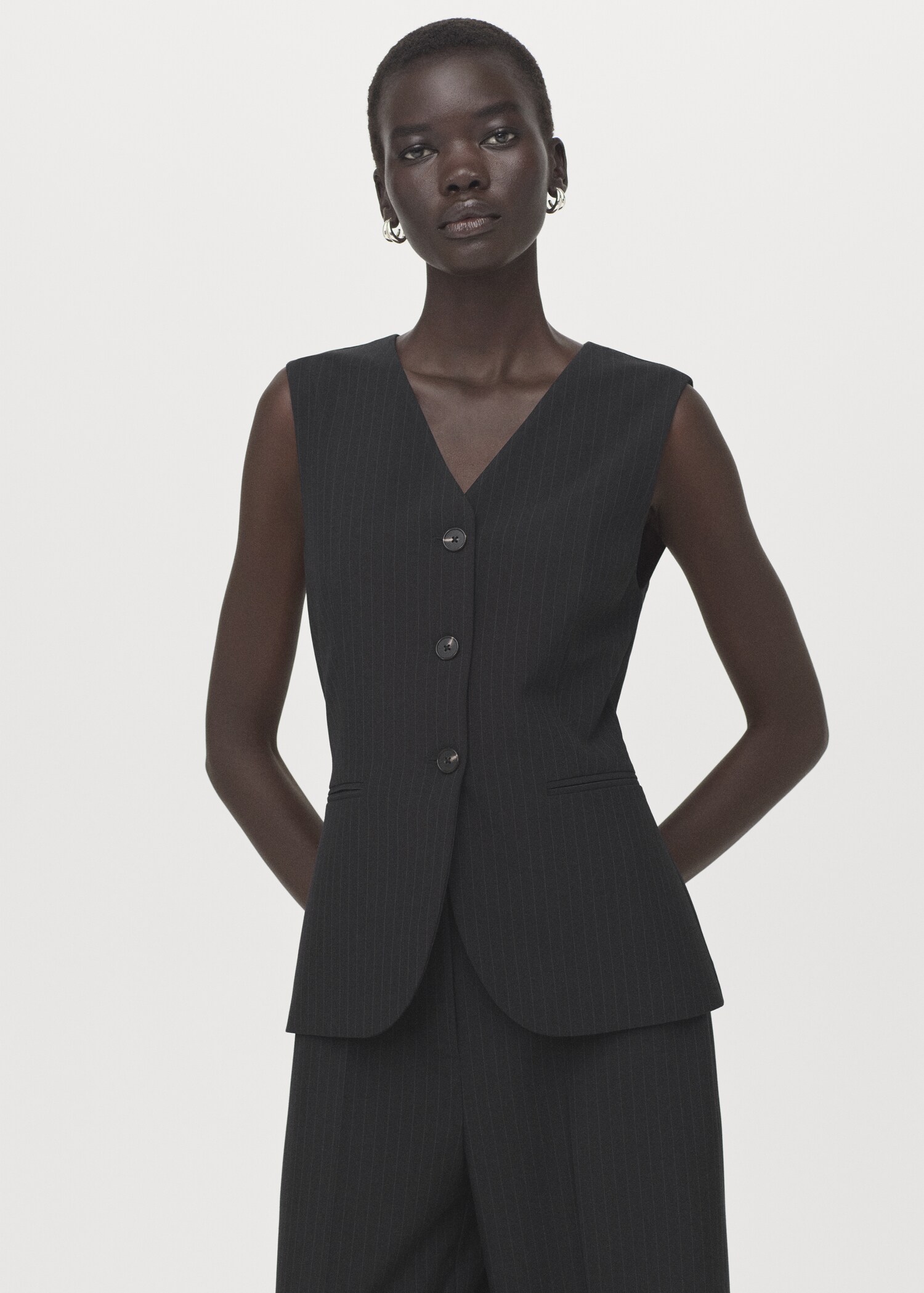 Pinstripe suit-style jumpsuit - Medium plane