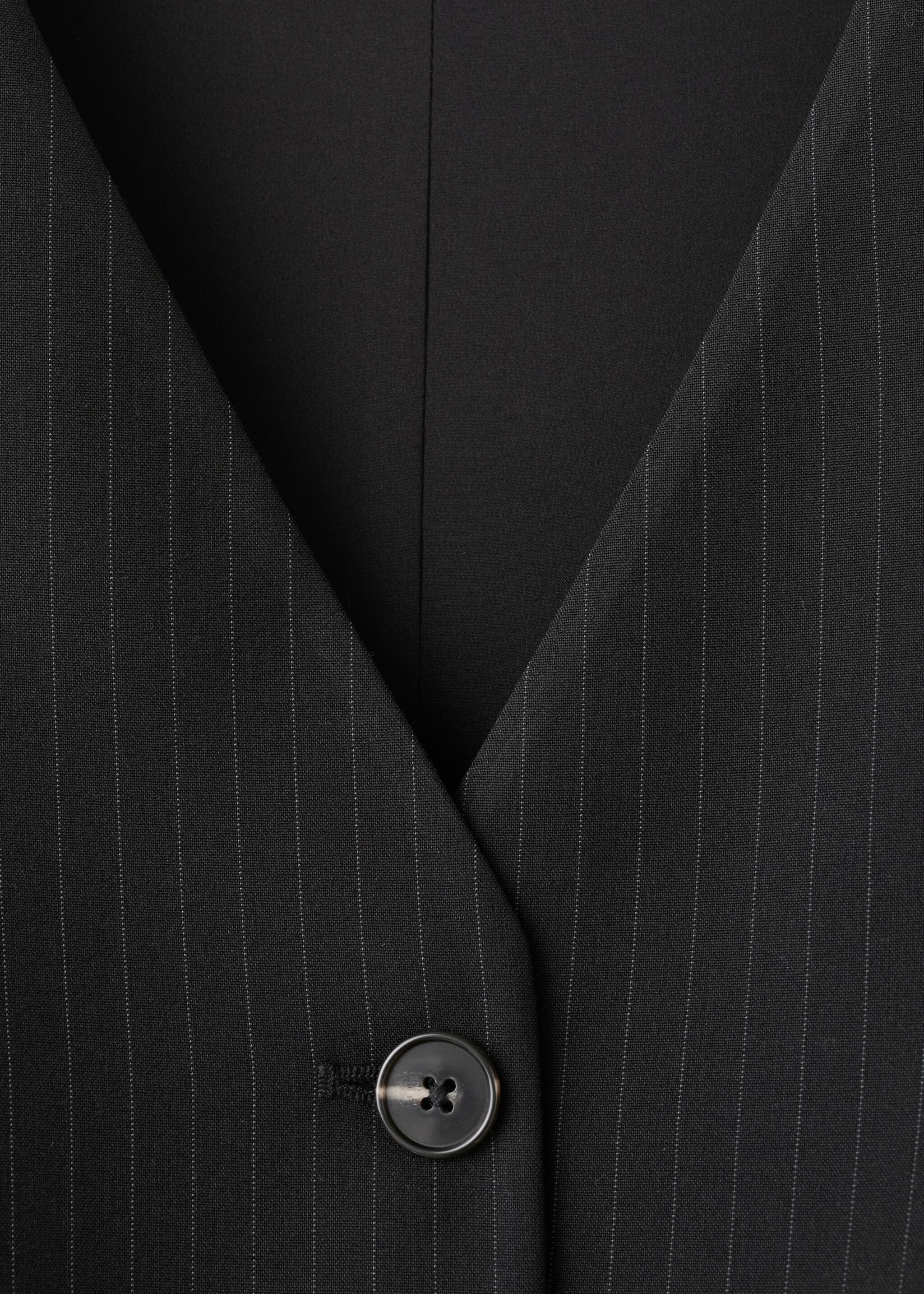 Pinstripe suit-style jumpsuit - Details of the article 8, Black. Ref: 27034085-00.
